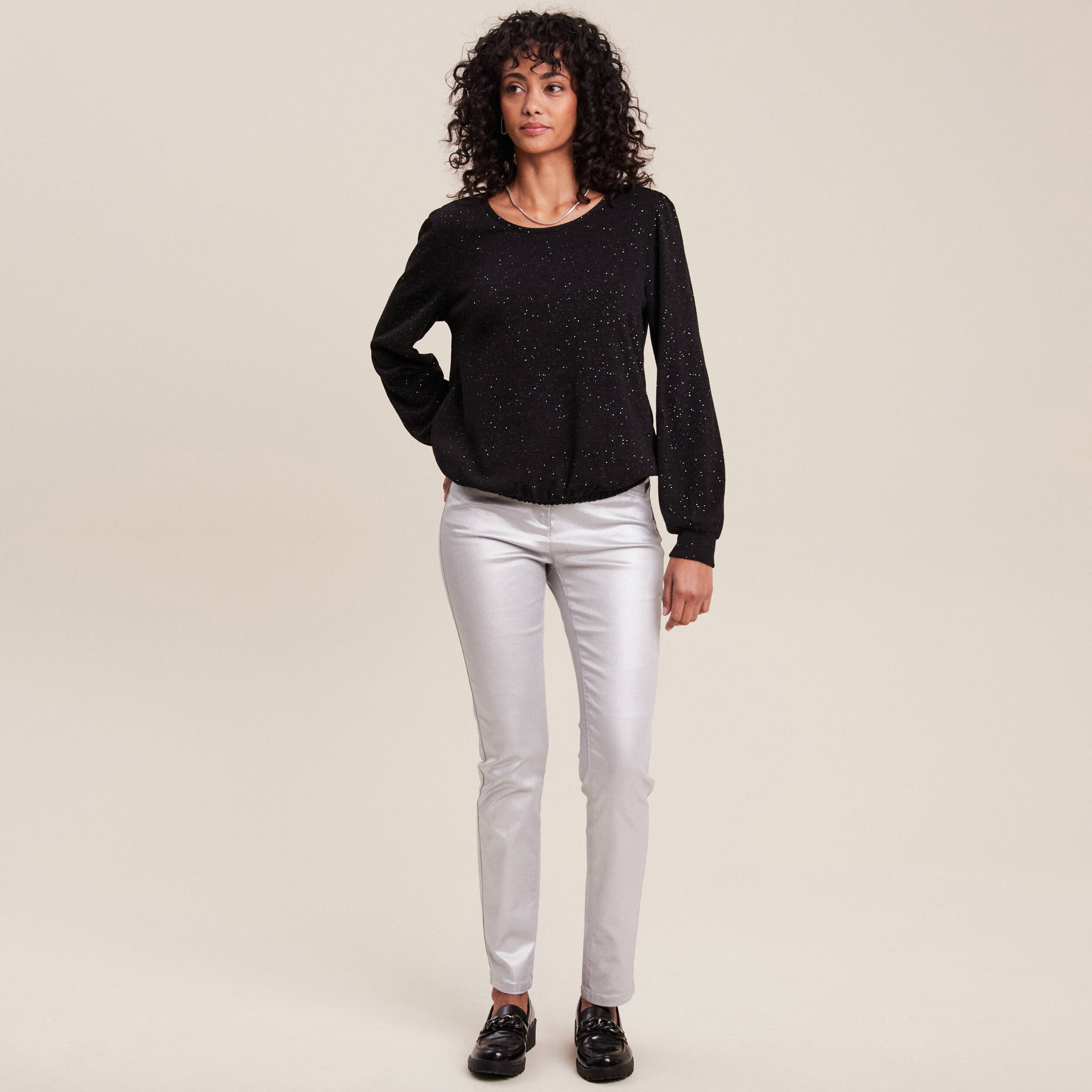 t shirt manches longues noir femme T-shirt manches longues noir femme
