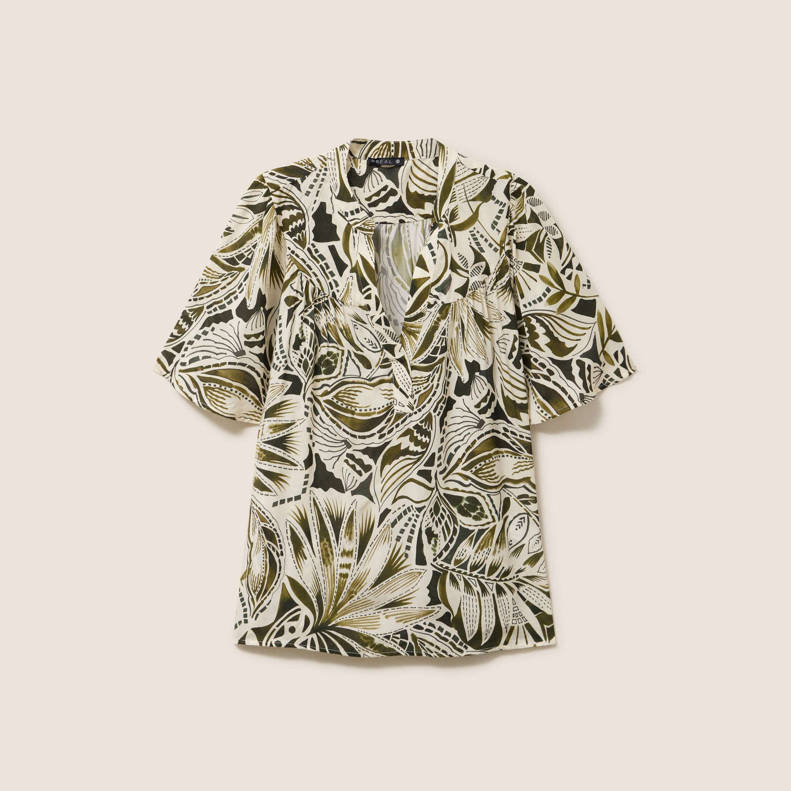 blouse ample manches courtes fluide vert femme Blouse ample manches courtes fluide vert femme