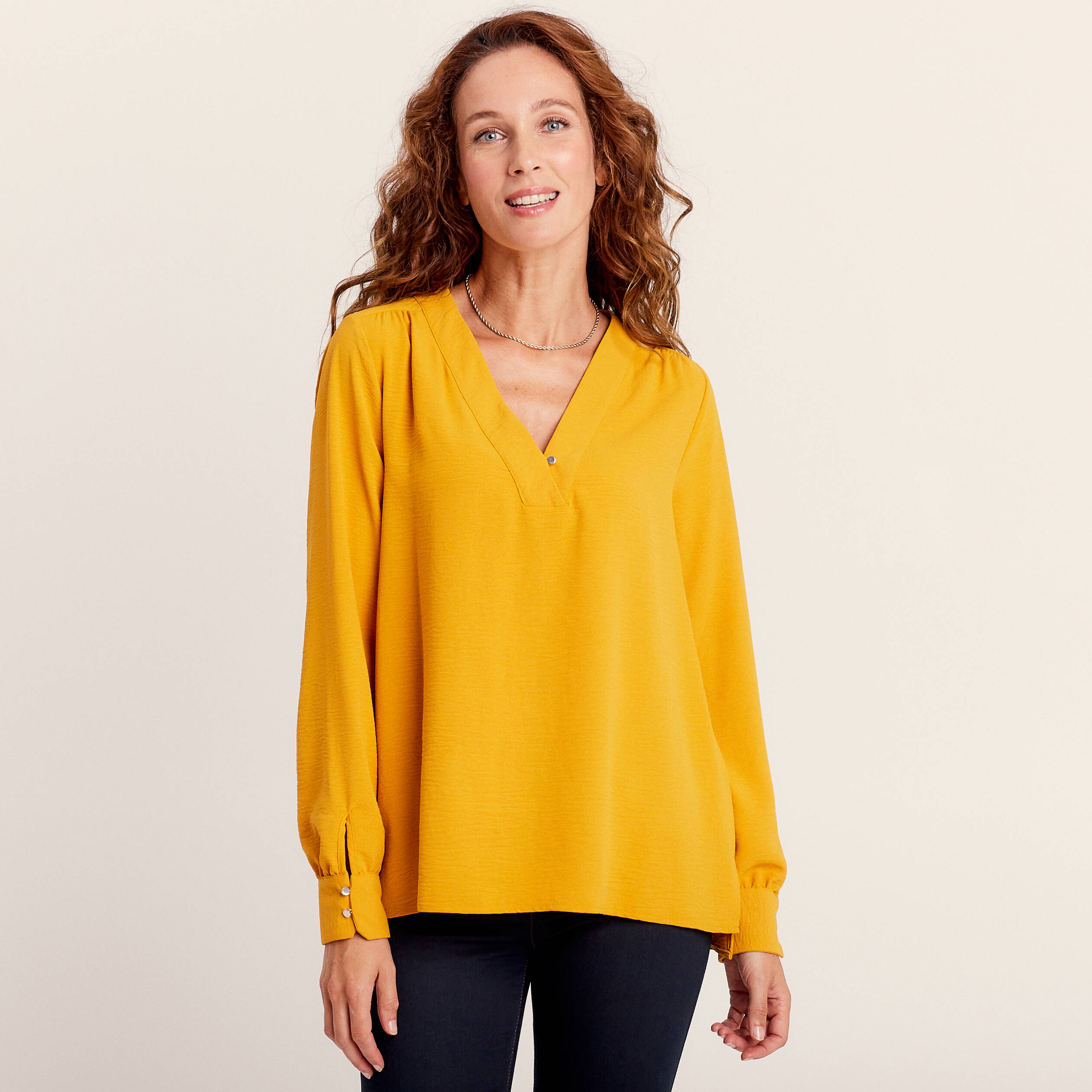 Polaire Mountain Hardwear Femme 1/4 Zip Manches Longues – Jaune Et Bleu – Taille PM
