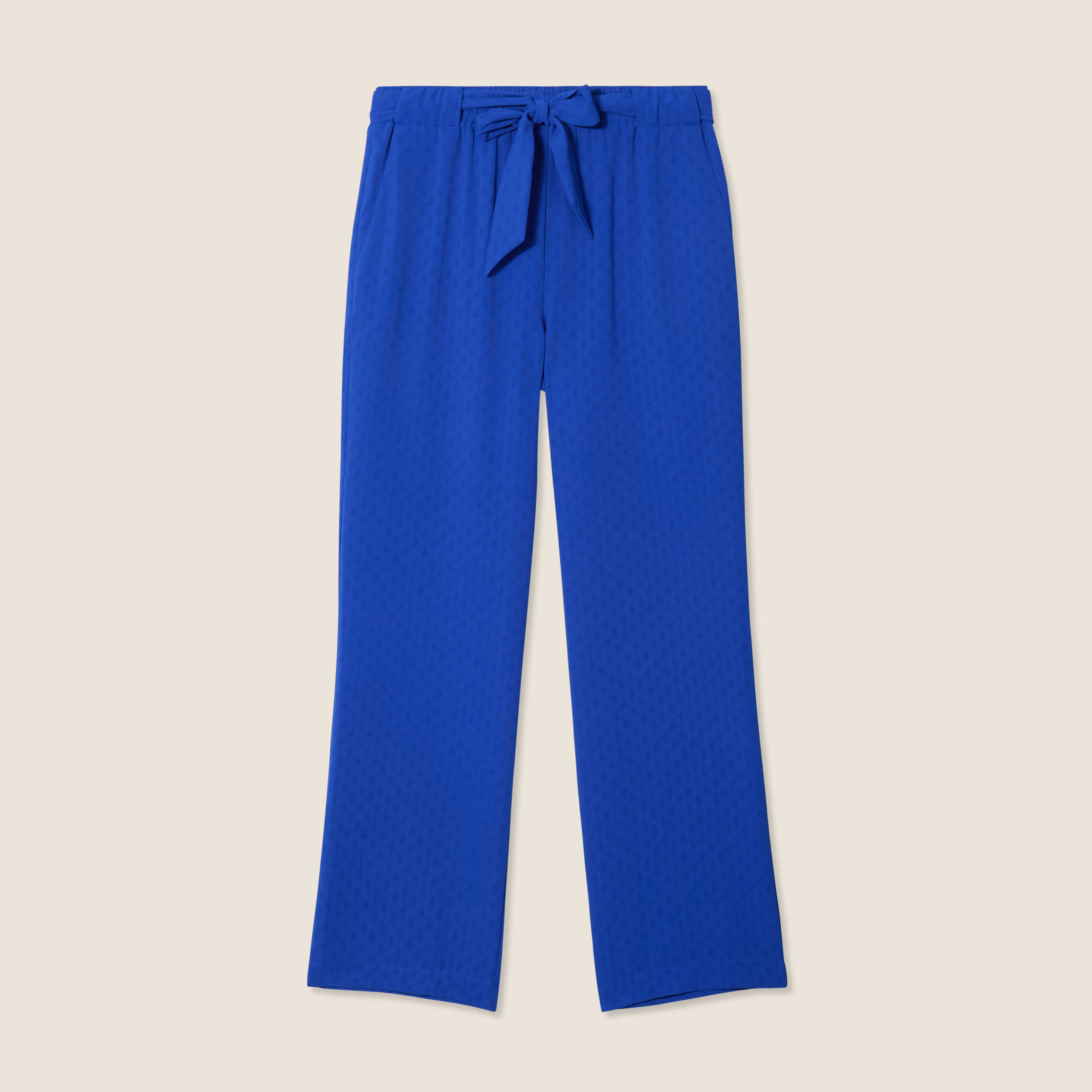 Taille Haute Pantalon Bleu Electrique Femme Pantalon Flou Droit