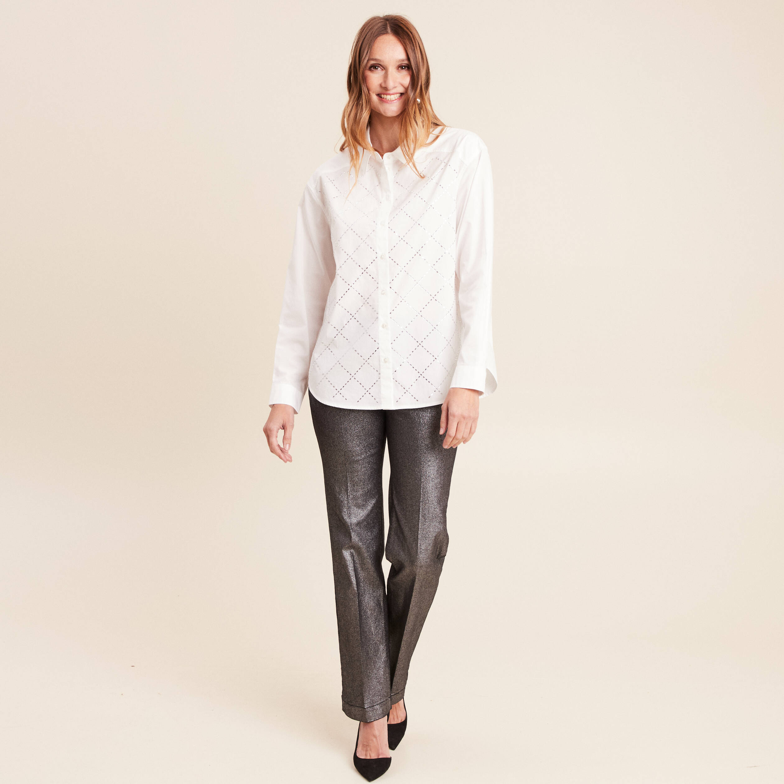 Chemise de chasse à rayures bleu clair RJ CLASSICS PLATINUM, taille 40 pour femme. Neuf avec étiquettes ! - France