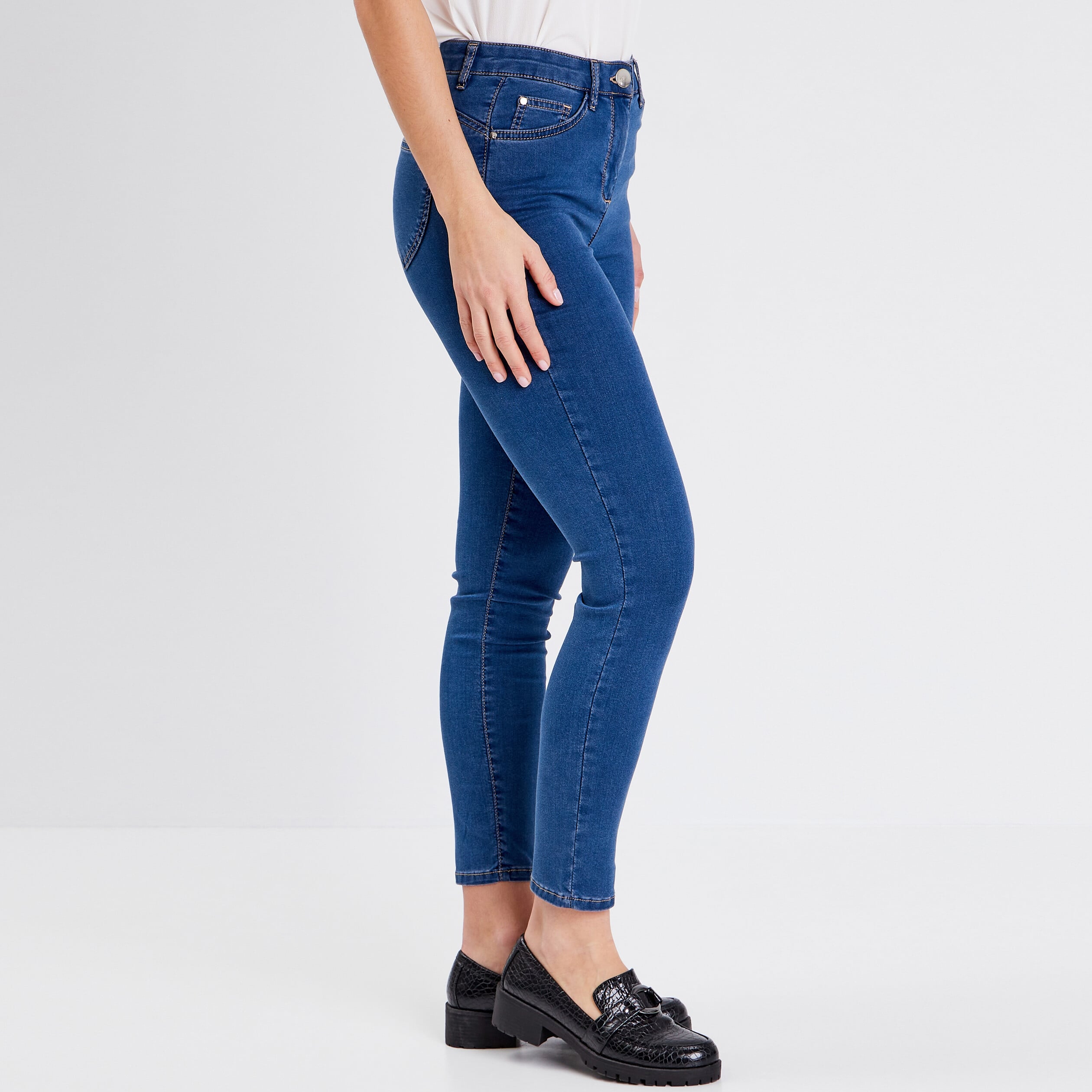 Jean magique Le L&eacute;ger ajust&eacute; 7/8&egrave;me denim double stone femme