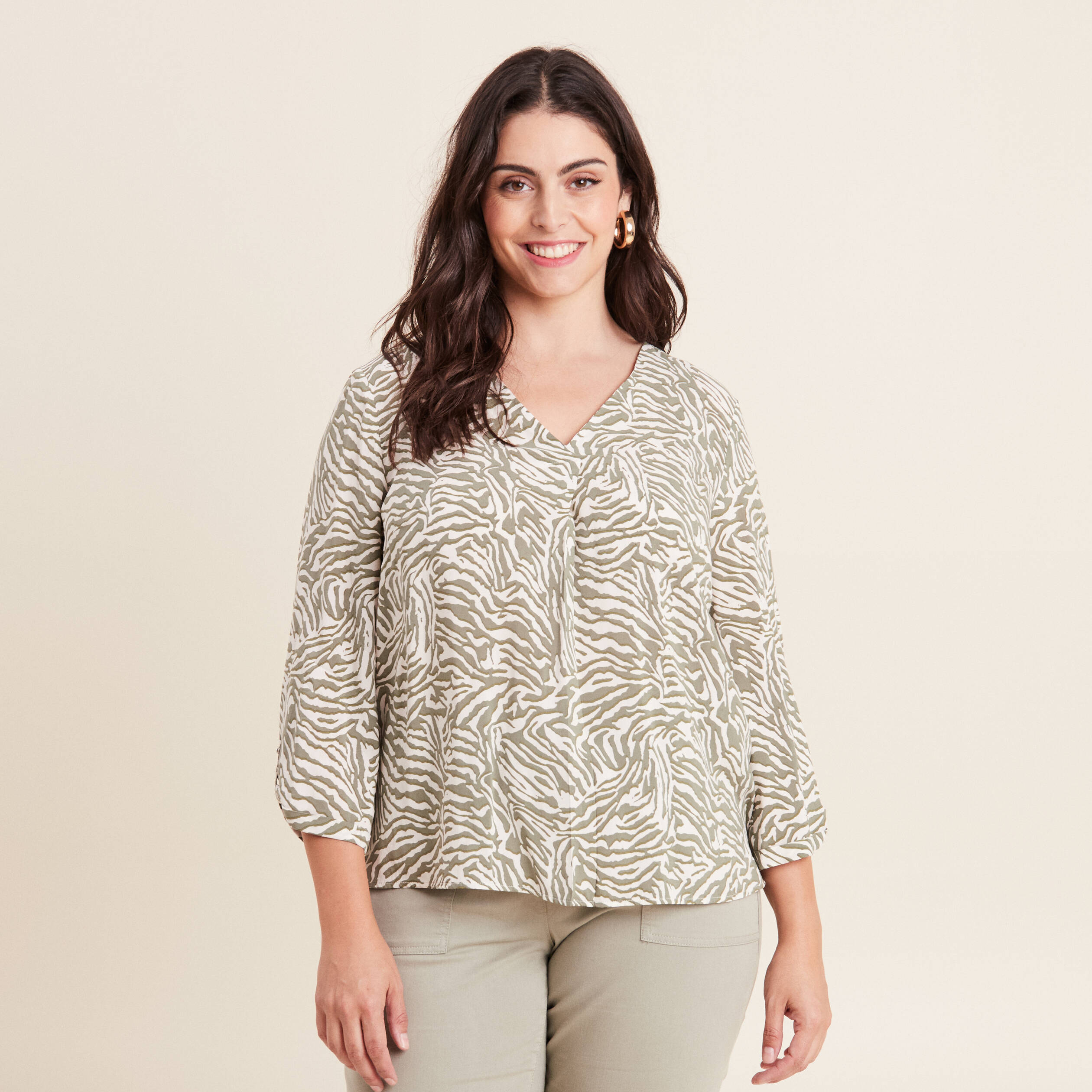 blouse manches 34 noir femme Blouse manches 3/4 noir femme