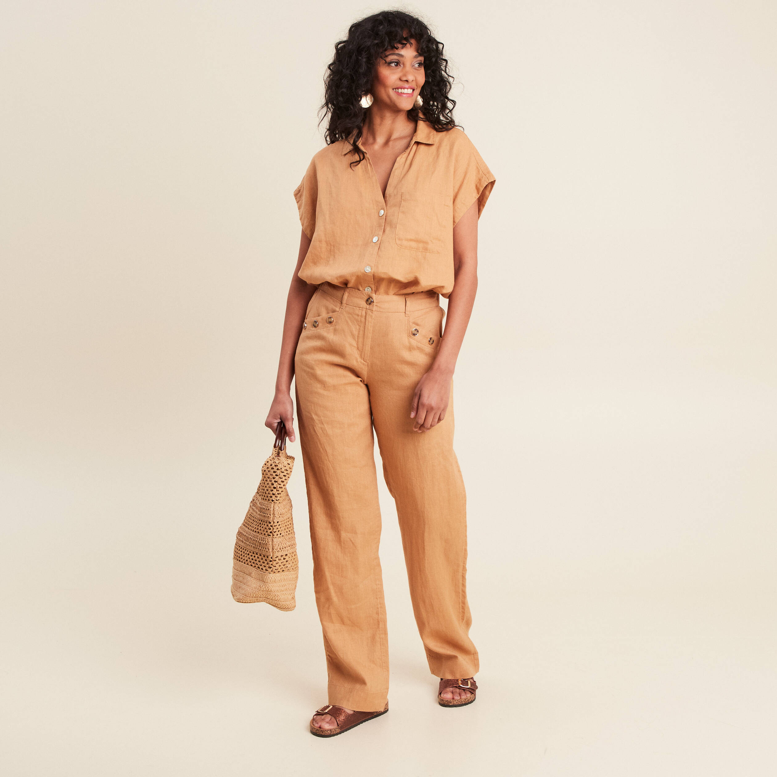 chemise sans manches beige femme Chemise sans manches beige femme