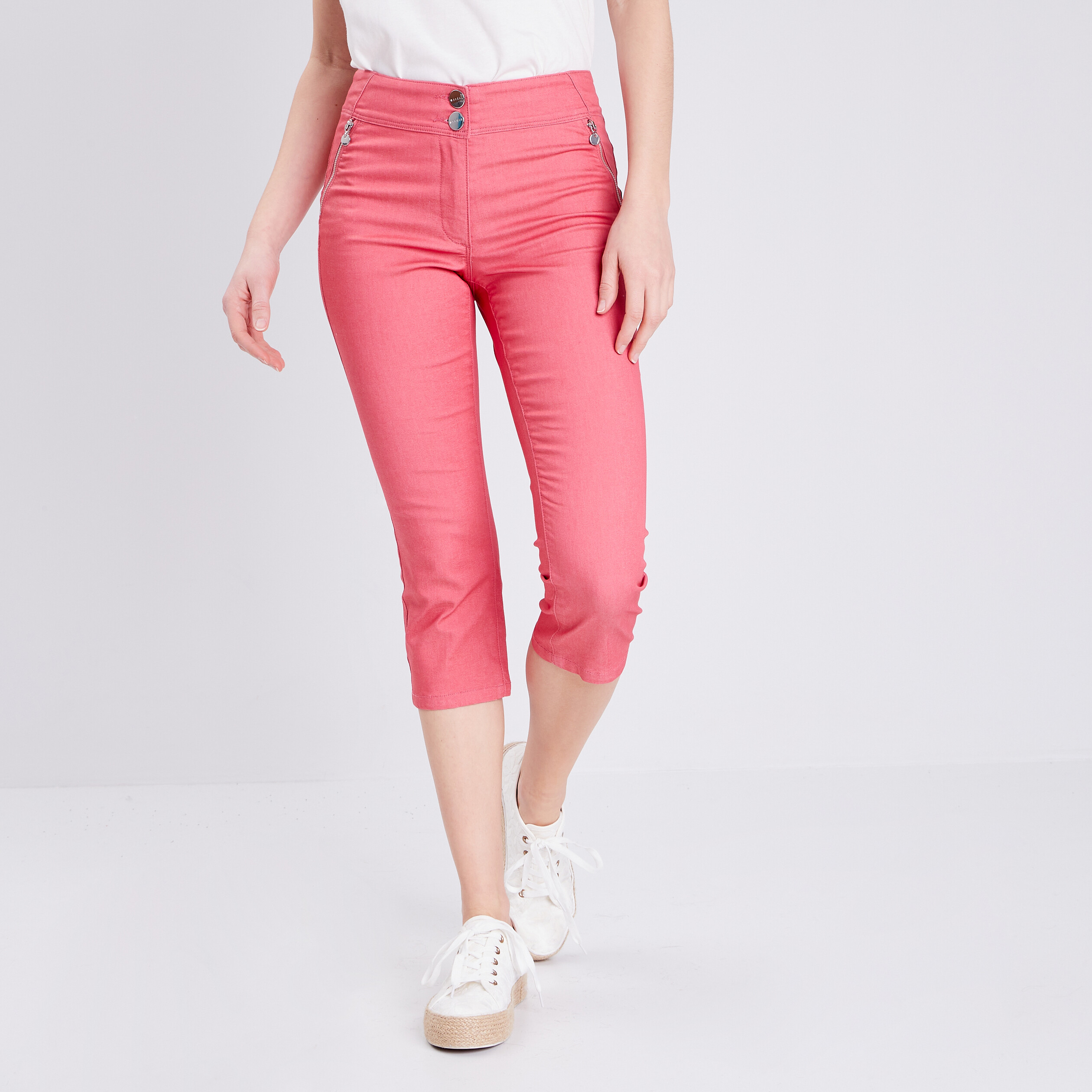 Pantacourt ajust&eacute; vieux rose femme