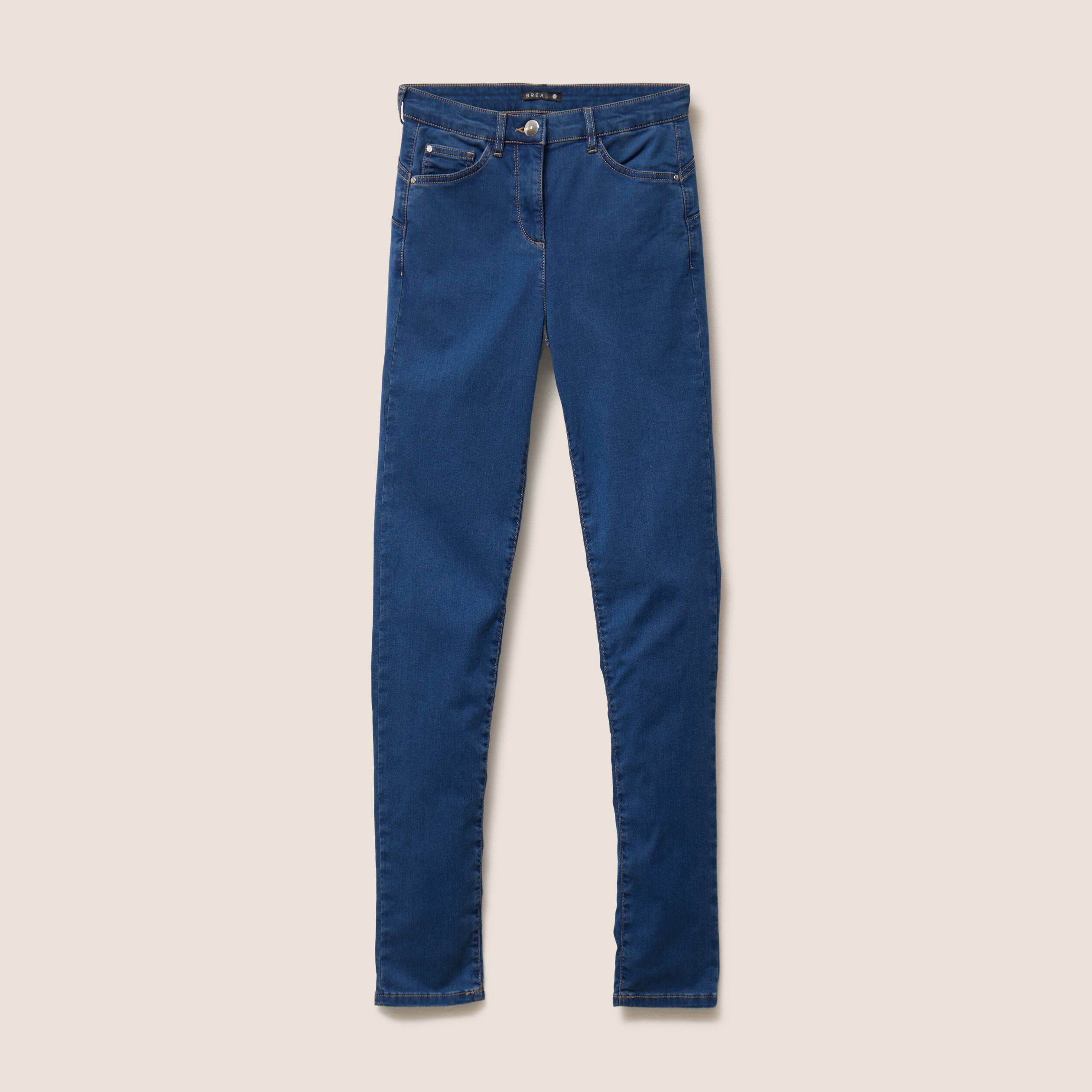 jeans leger taille haute long denim double stone femme Jeans léger taille haute long denim double stone femme