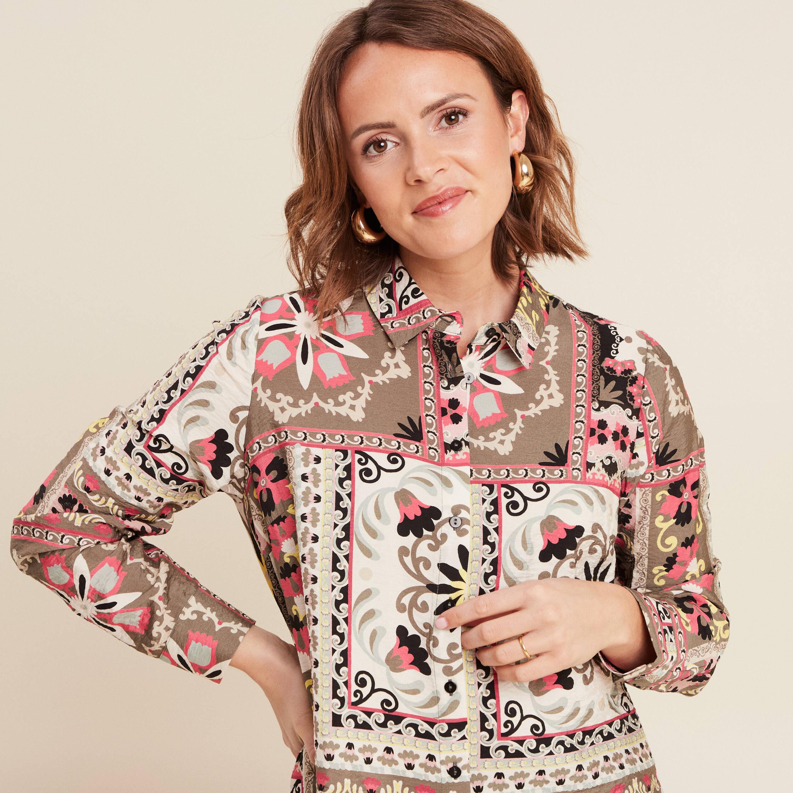 chemise manches longues multicolore femme Chemise manches longues multicolore femme