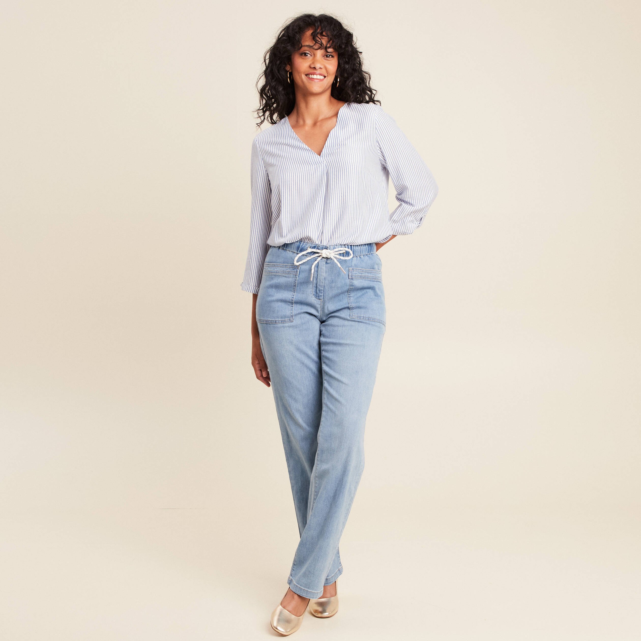 blouse fluide manches 34 bleu femme blouse fluide manches 3/4 bleu femme