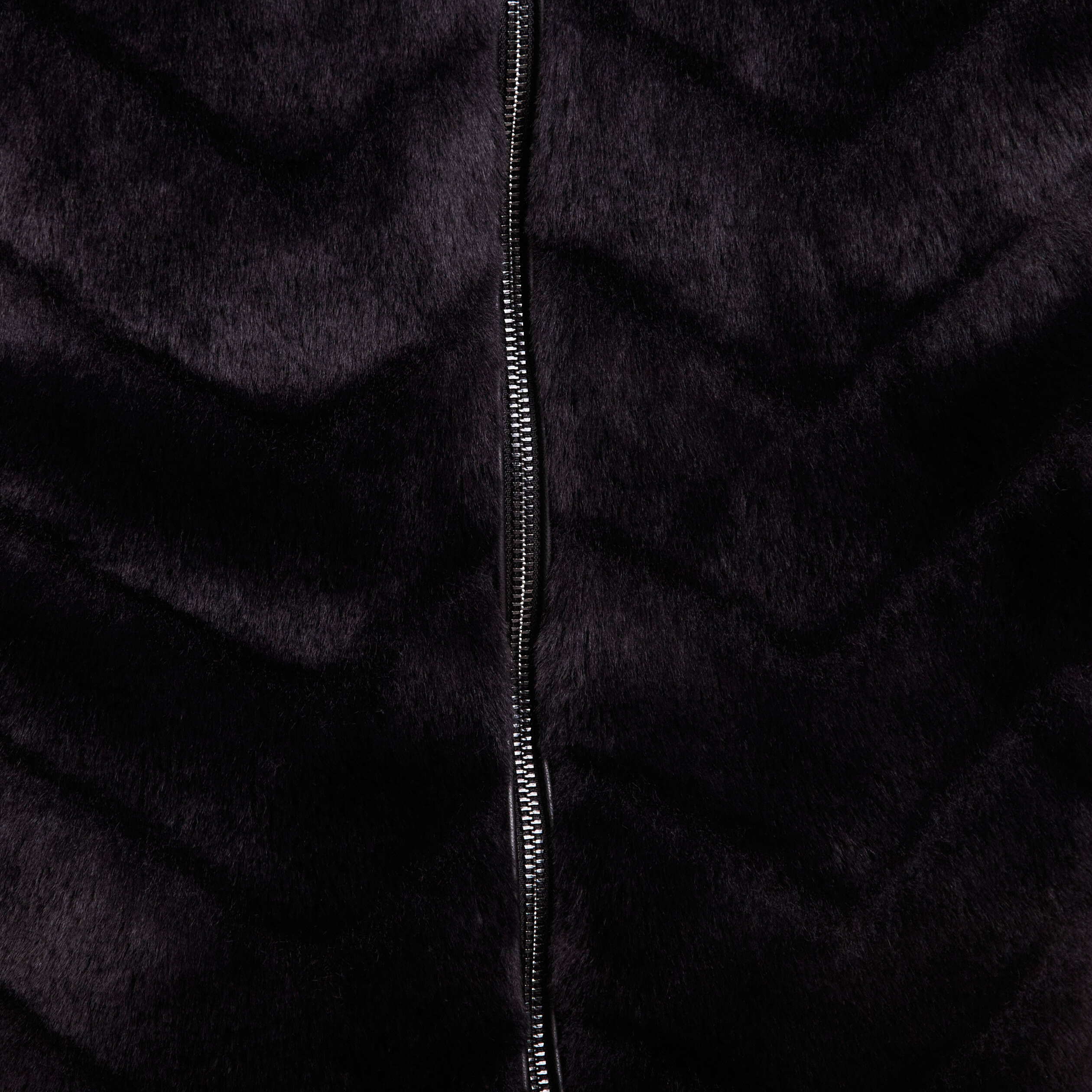 Manteau fausse fourrure réversible noir femme
