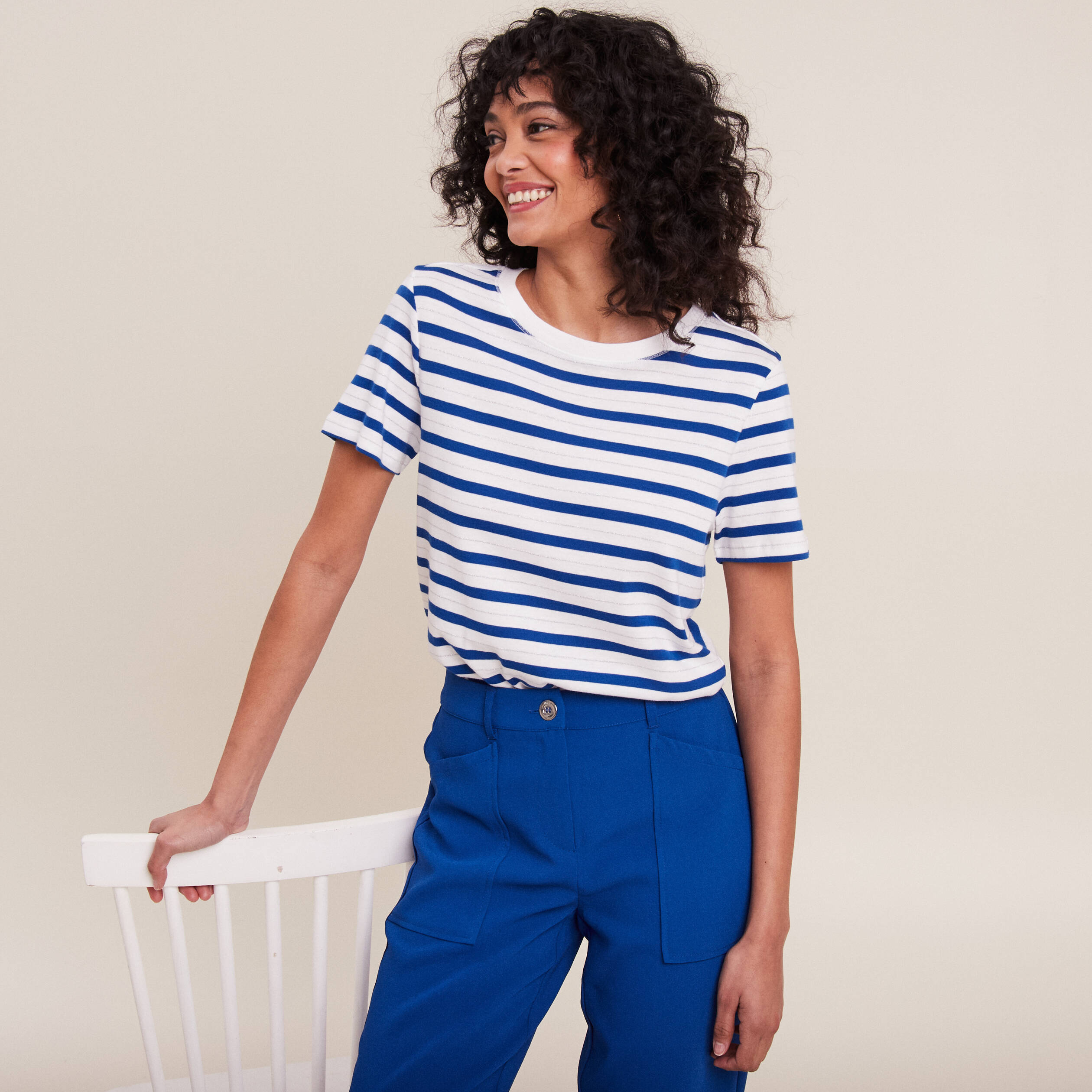 t shirt manches courtes bleu femme T-shirt manches courtes bleu femme
