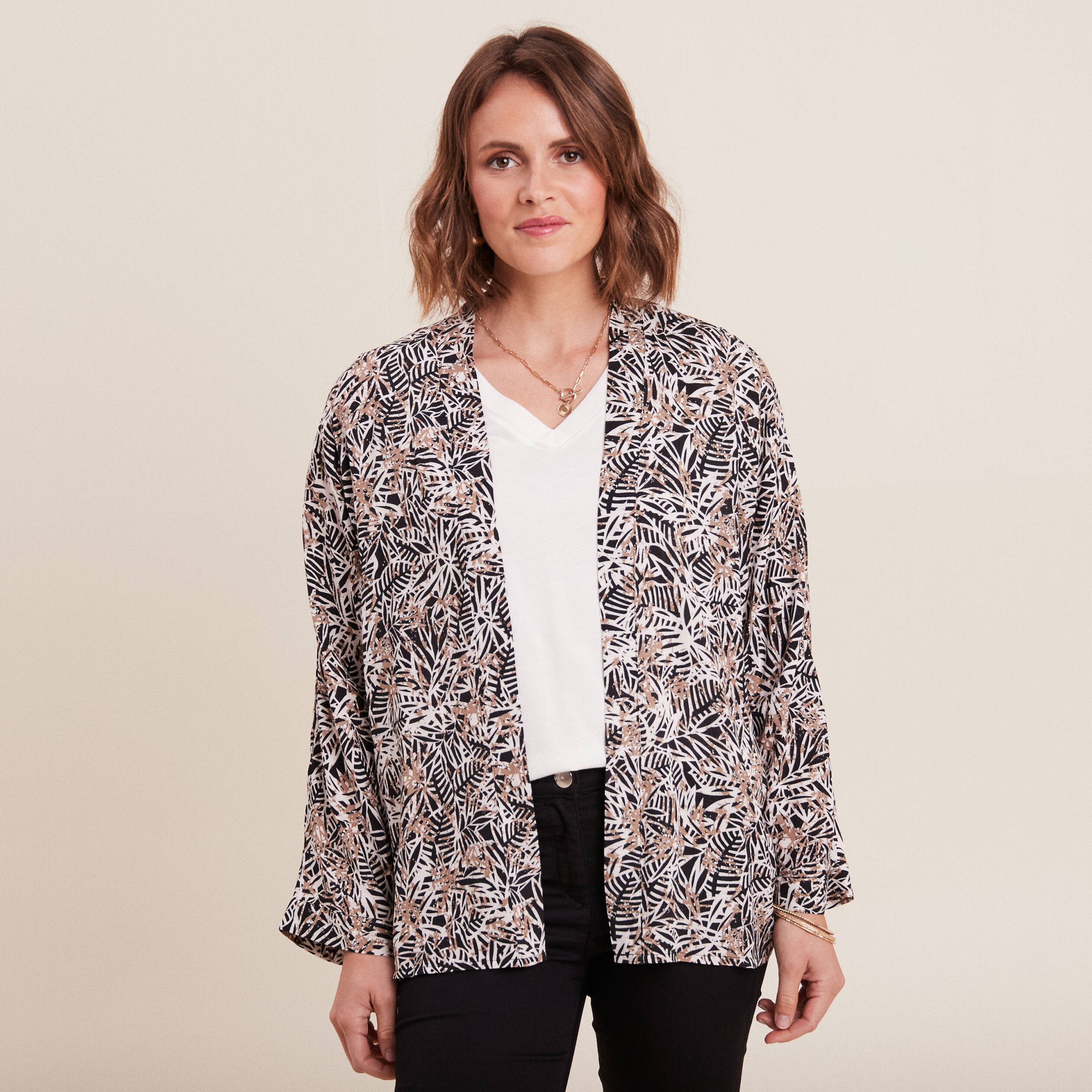 kimono manches longues noir femme Kimono manches longues noir femme
