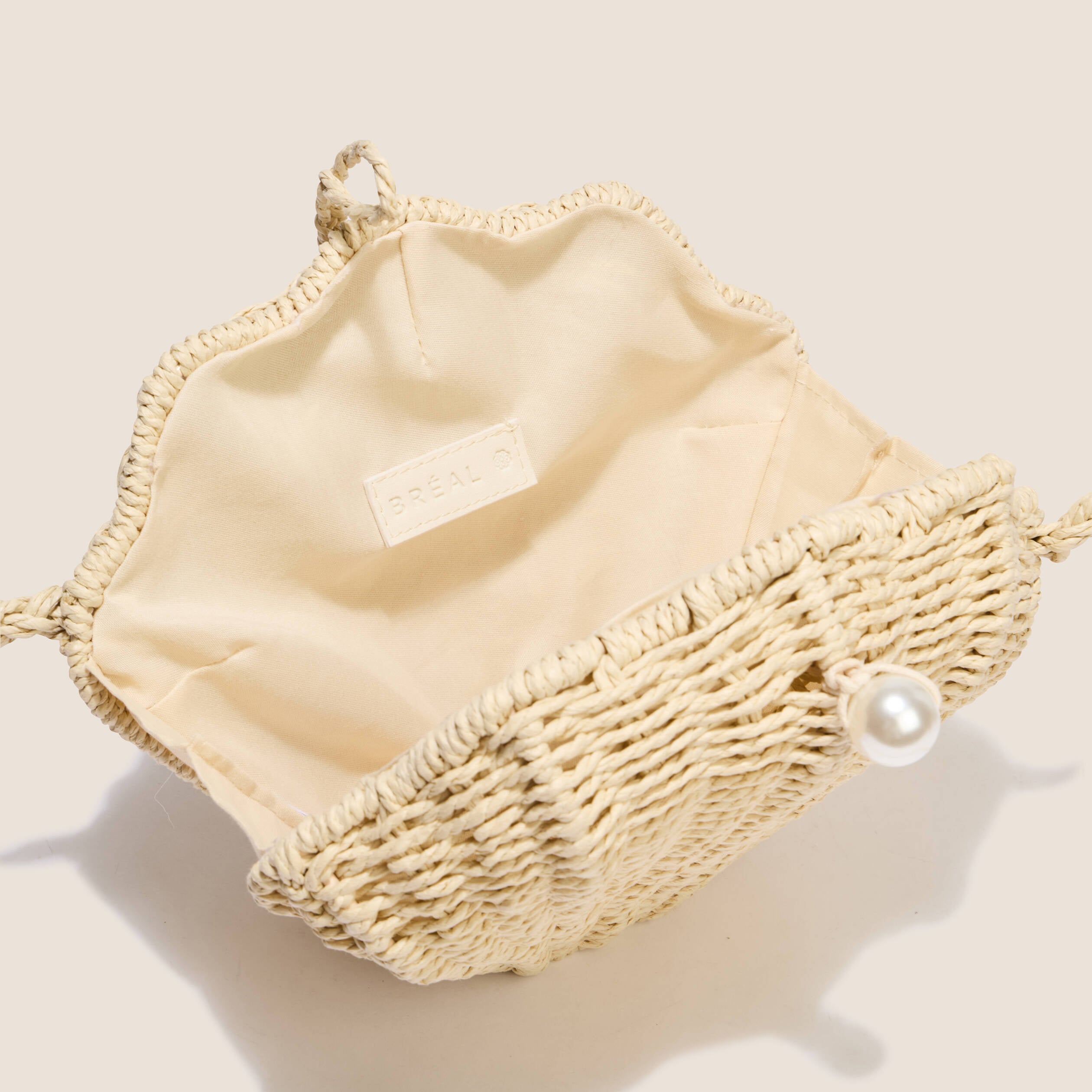 Sac bandouli&egrave;re doubl&eacute; ecru femme