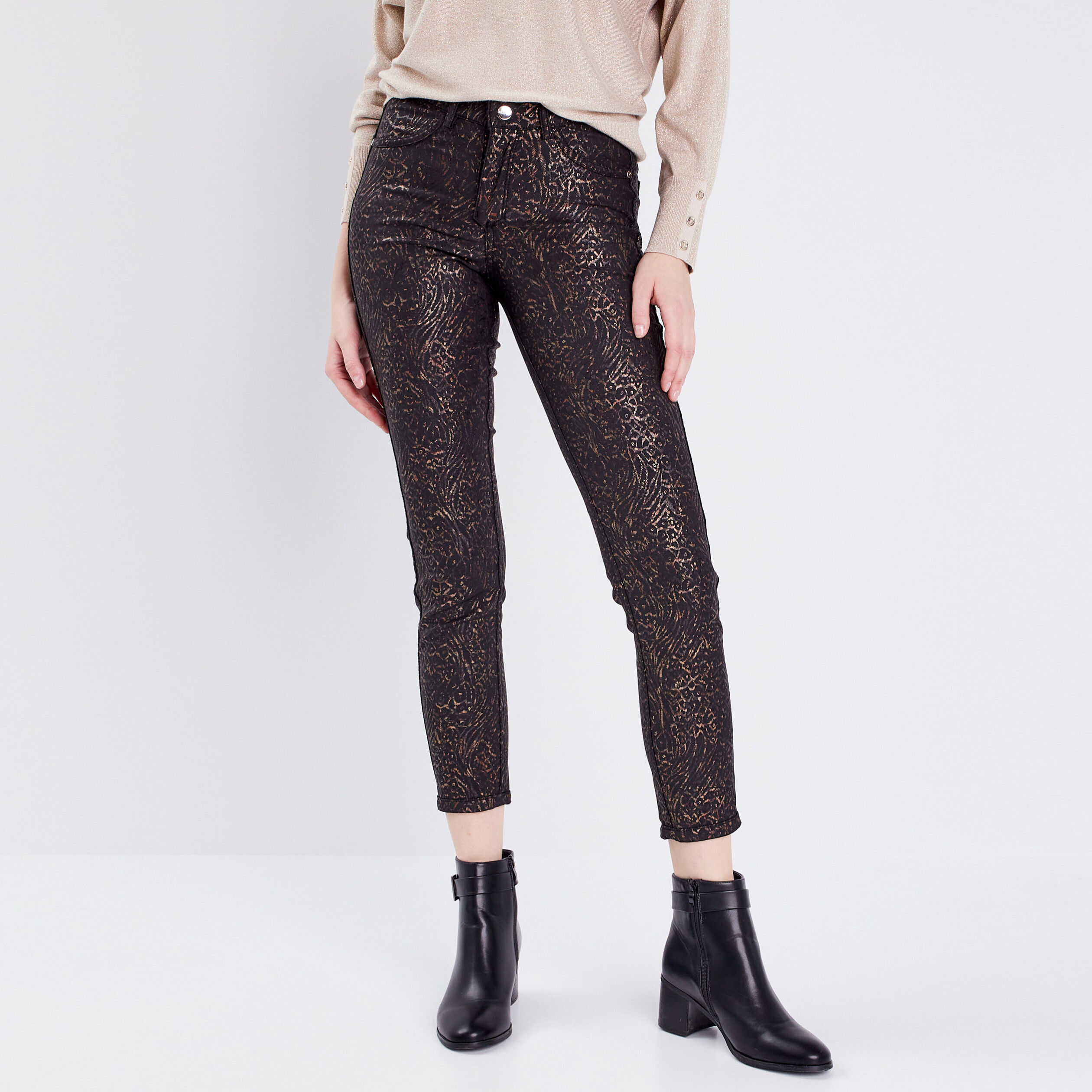 pantalon ajuste reversible noir femme Pantalon ajusté réversible noir femme