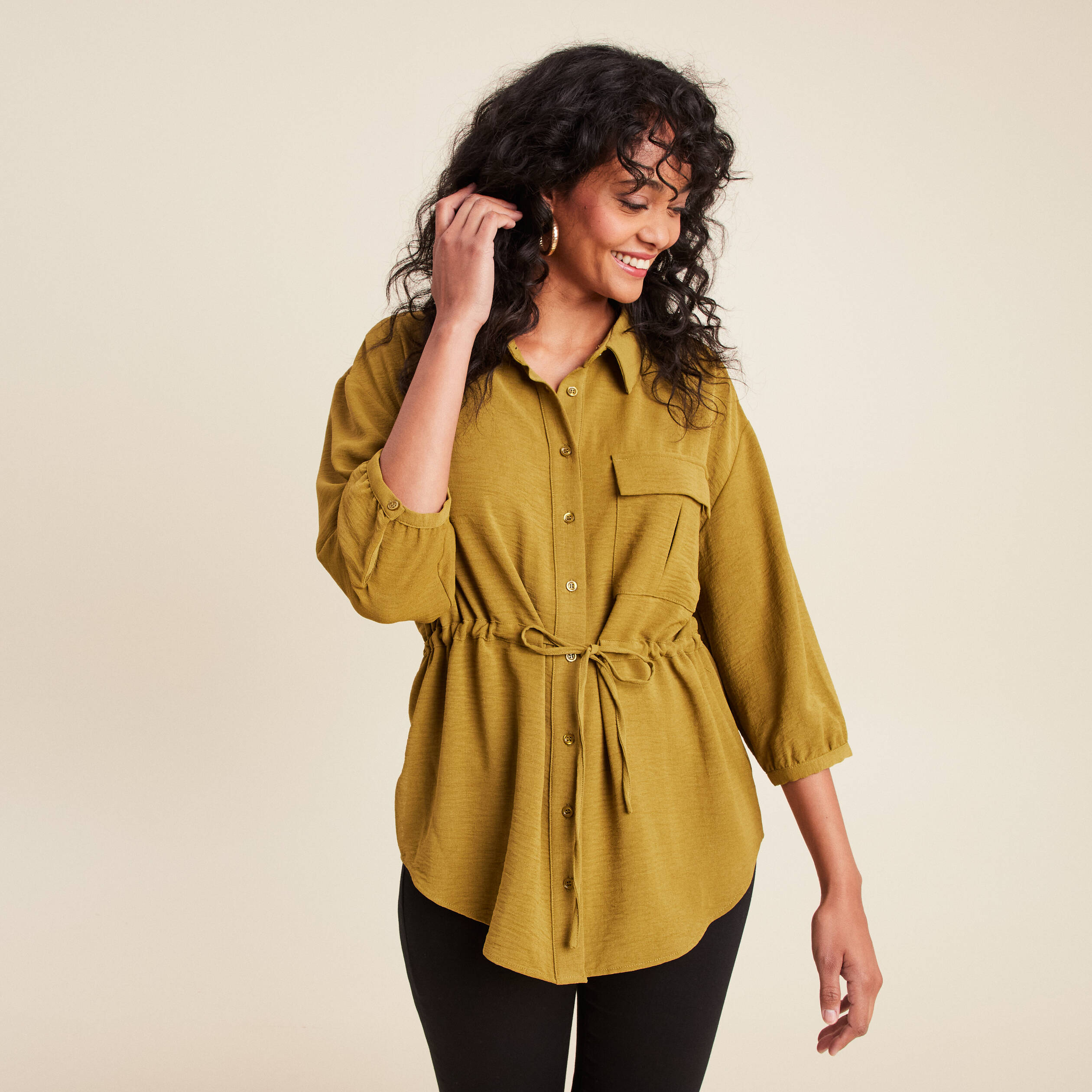 chemise droite longue manches longues vert kaki femme chemise droite longue manches longues vert kaki femme