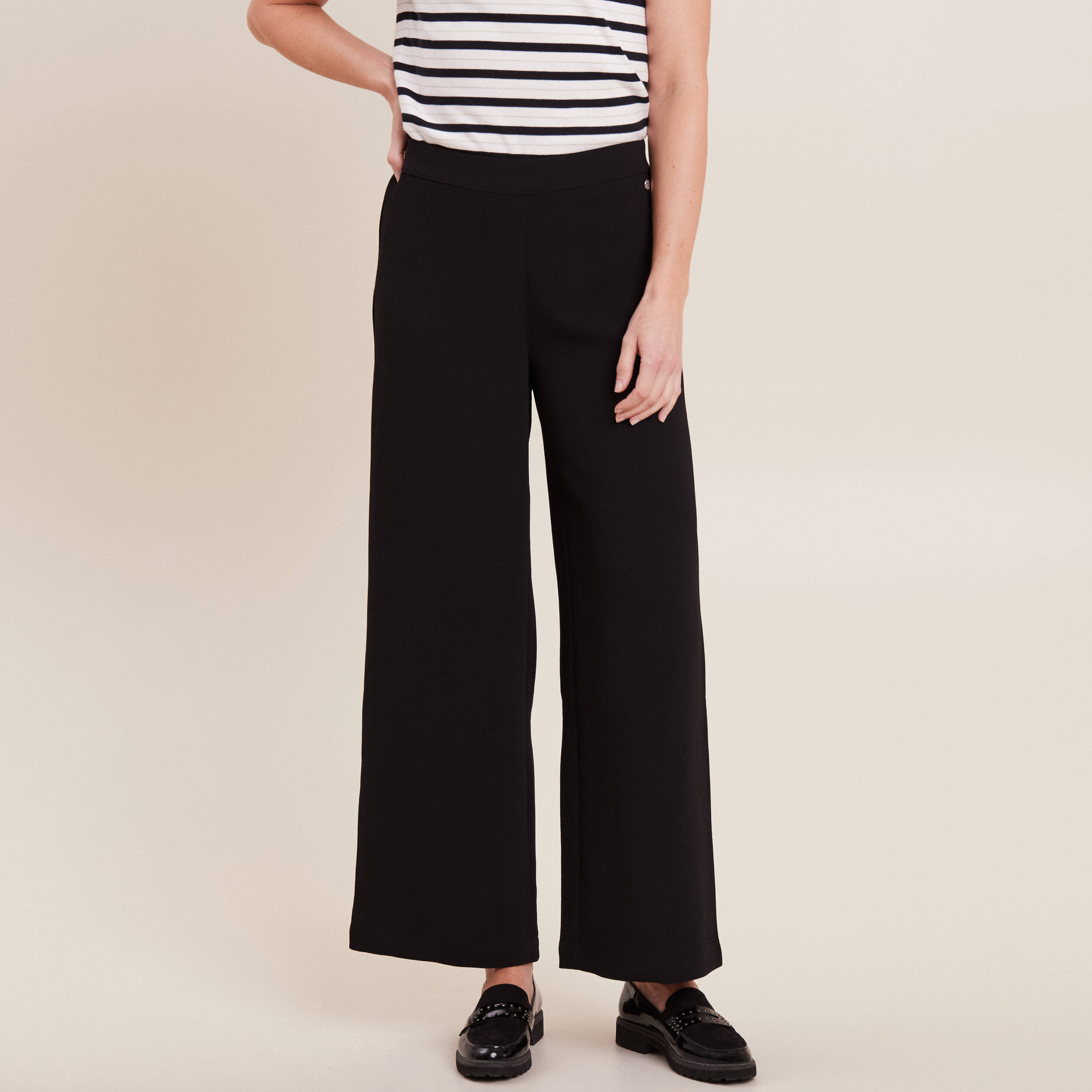Pantalon droit fluide noir femme Vibs