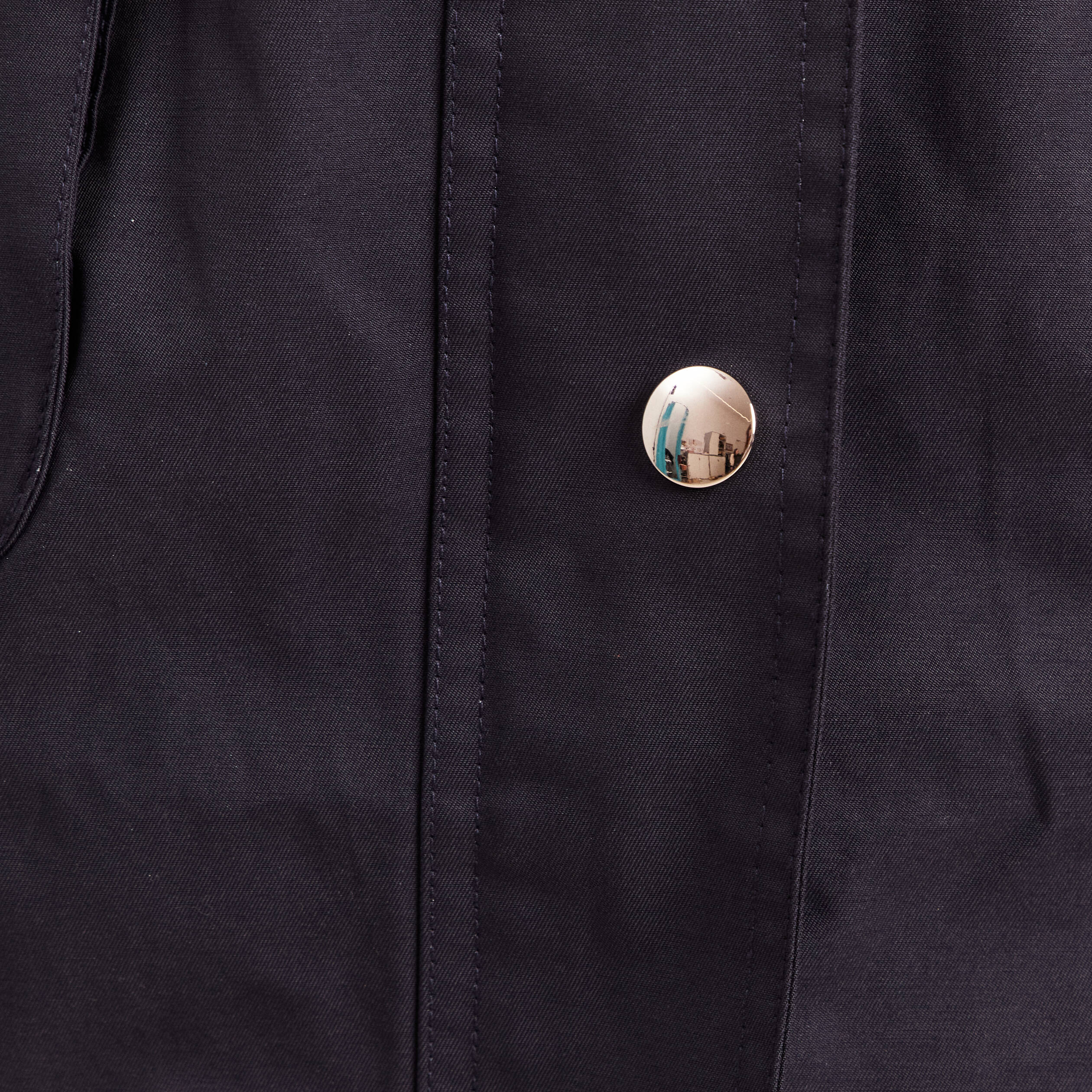 Parka &agrave; capuche doubl&eacute;e bleu fonc&eacute; femme