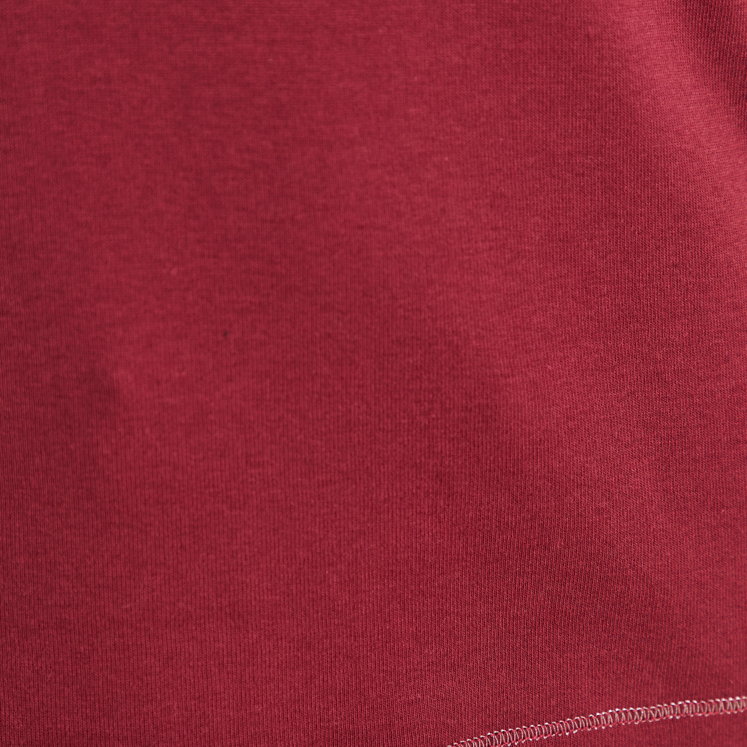 T-shirt ajust&eacute; col rond manches coudes bordeaux femme