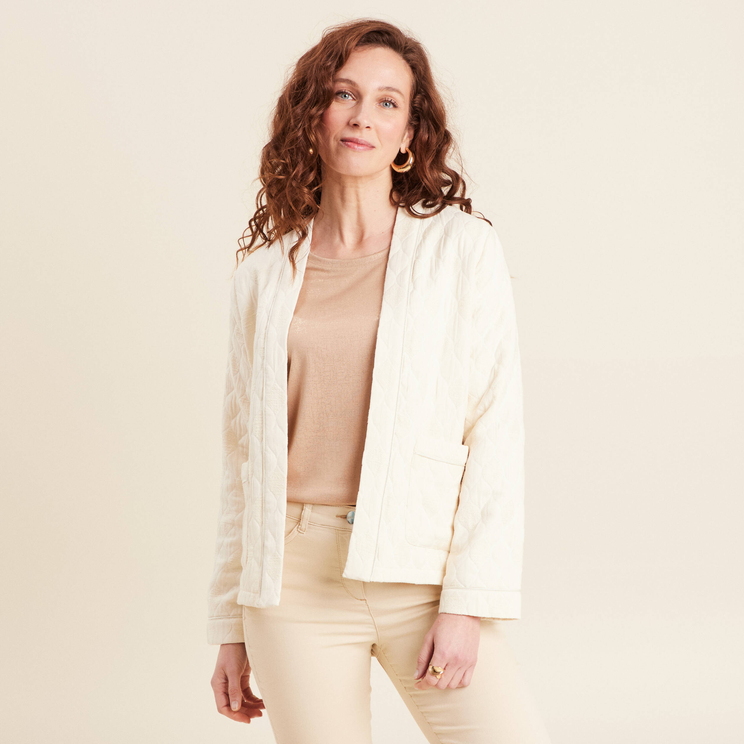 veste matelassee ecru femme Veste matelassée ecru femme