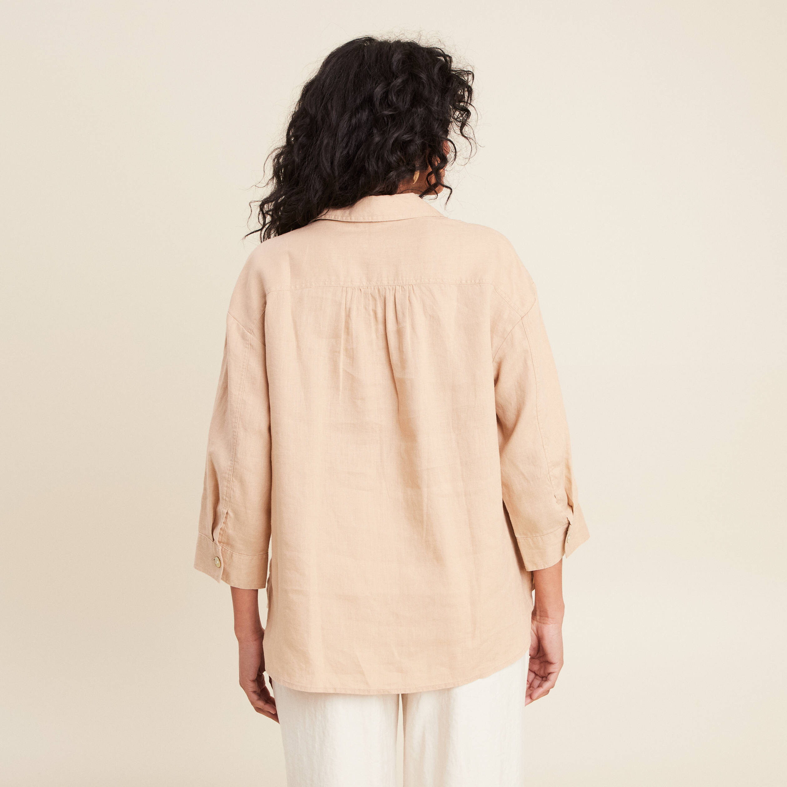 chemise manches 34 sable femme Chemise manches 3/4 sable femme