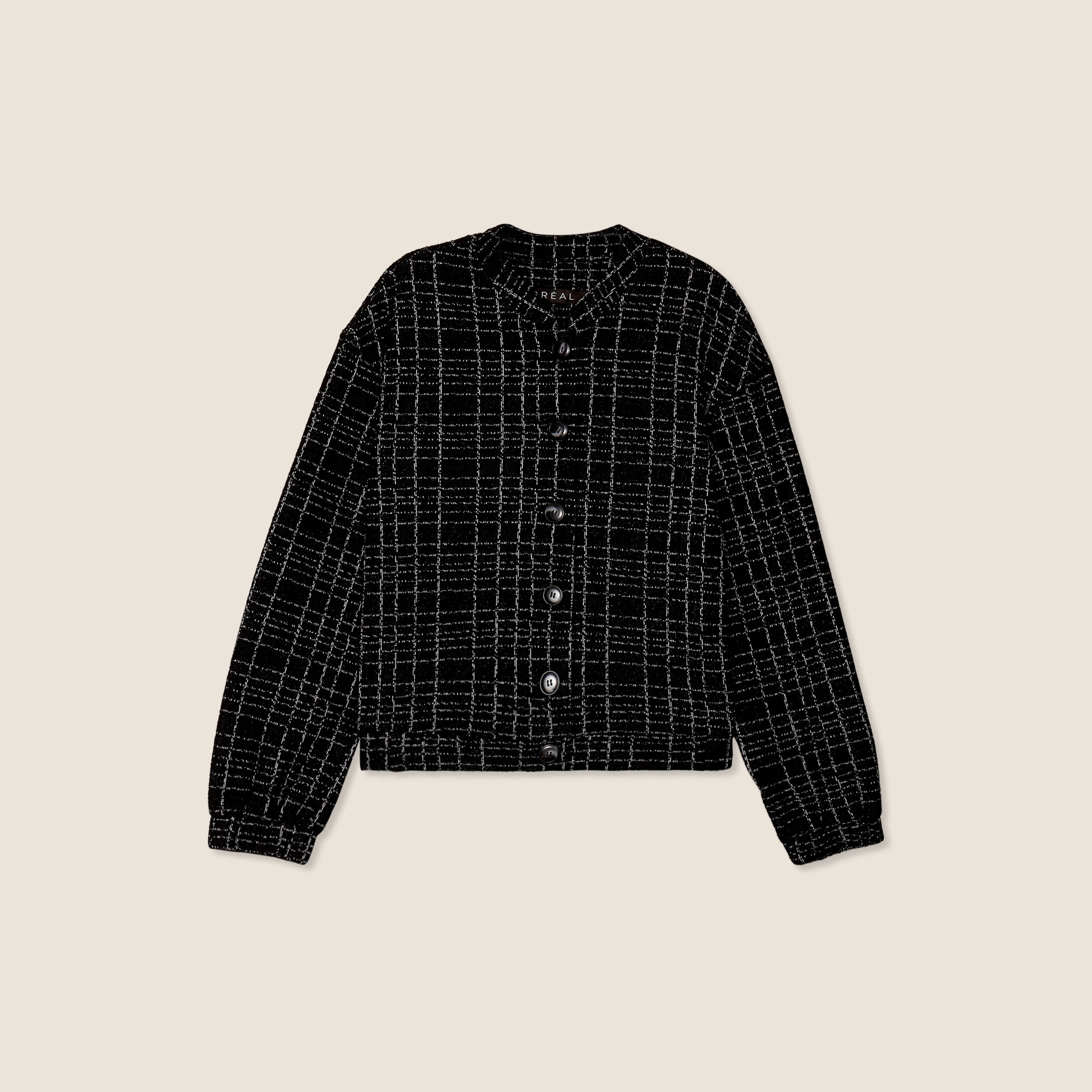 Veste droite boutonn&eacute;e noir femme