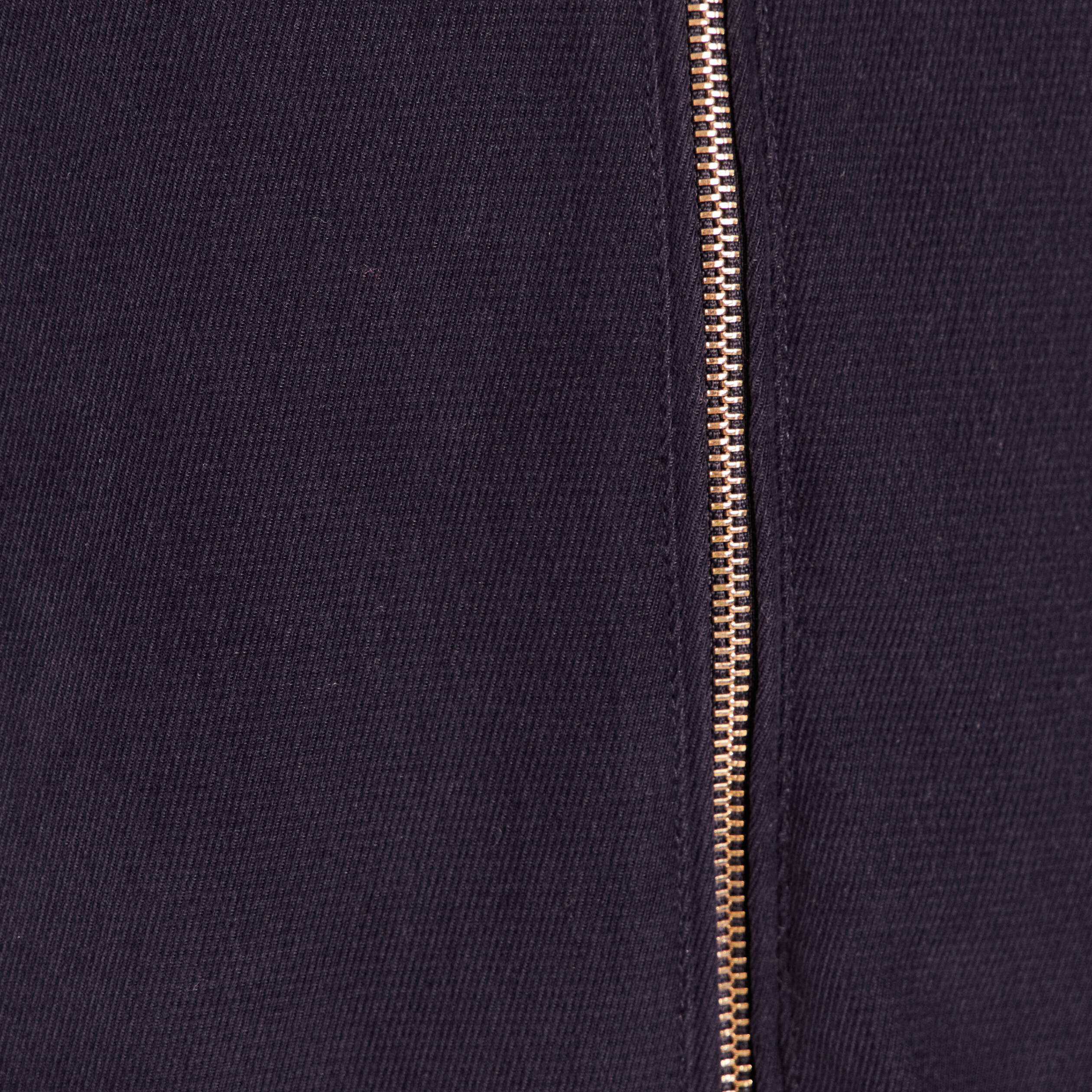 Bomber manches longues en velours doubl&eacute; bleu fonc&eacute; femme