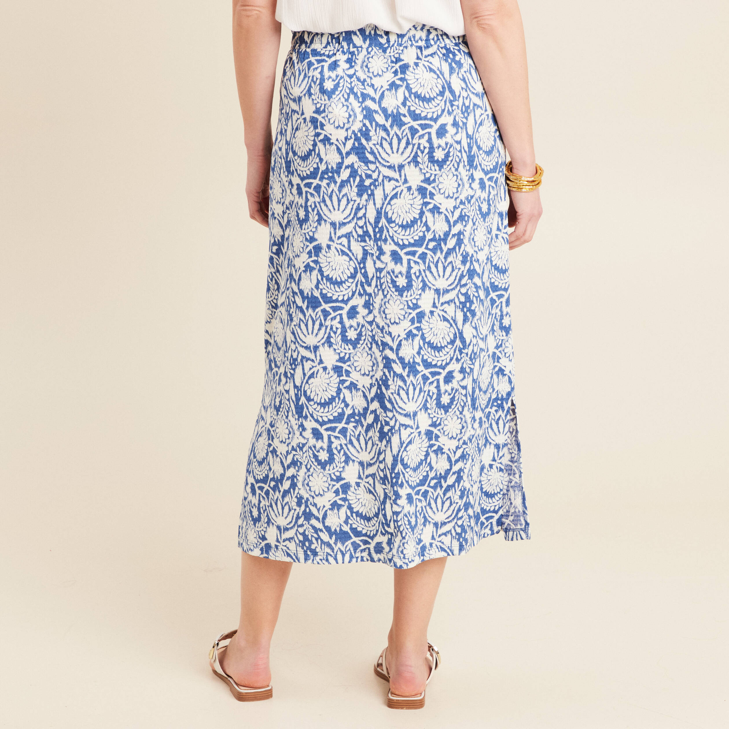 jupe midi droite bleu femme Jupe midi droite bleu femme