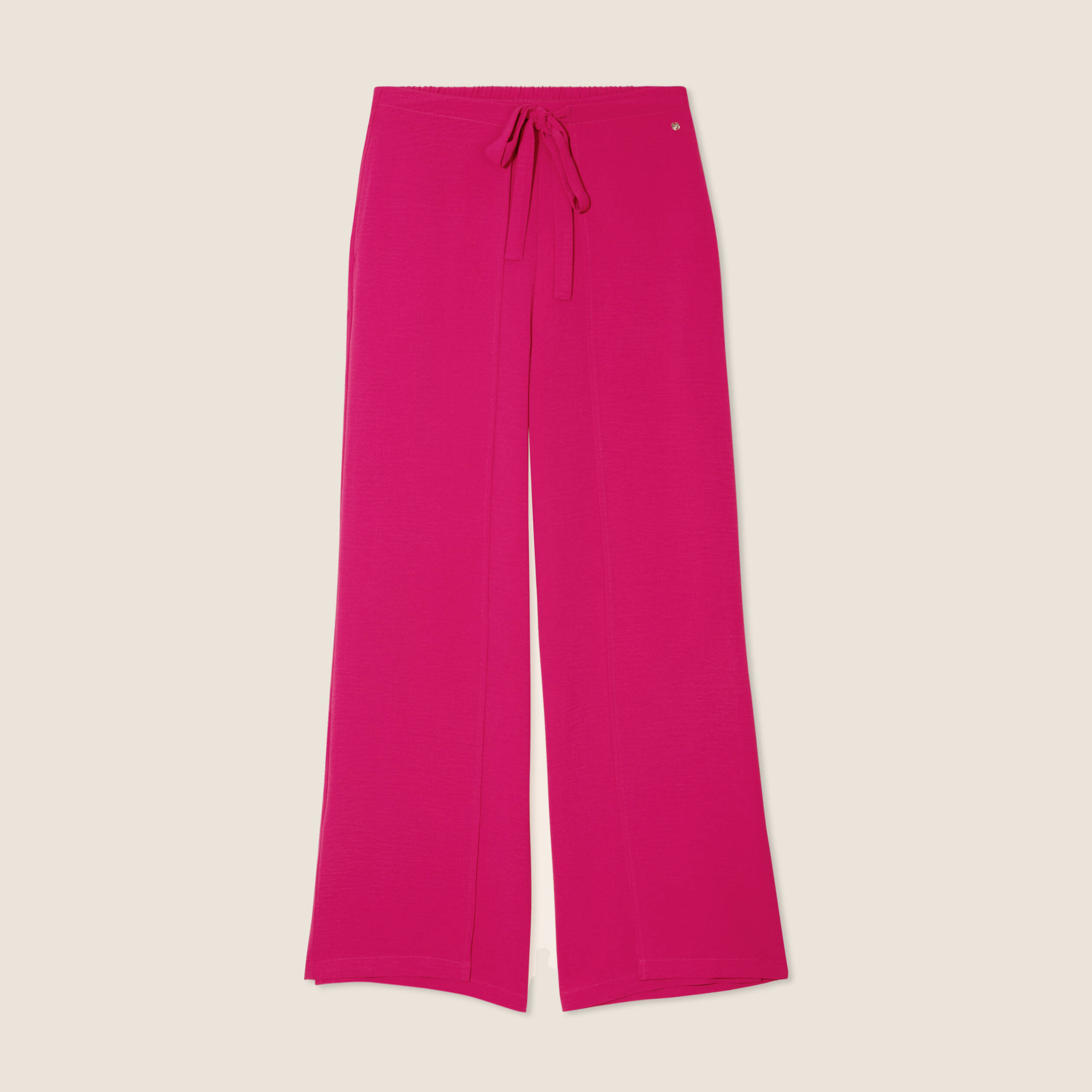 Pantalon coupe large portefeuille rose fushia femme