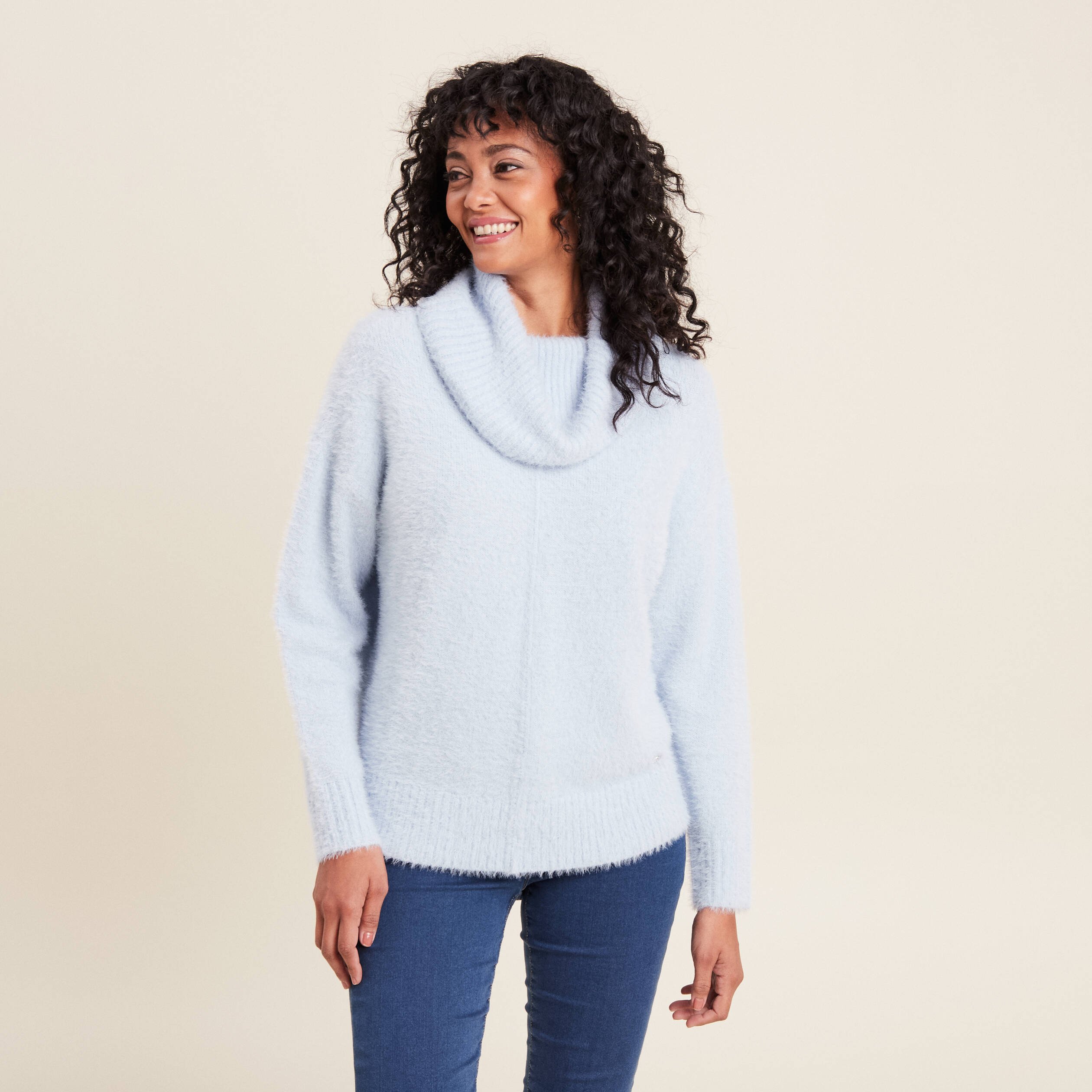 pull manches longues bleu pastel femme Pull manches longues bleu pastel femme