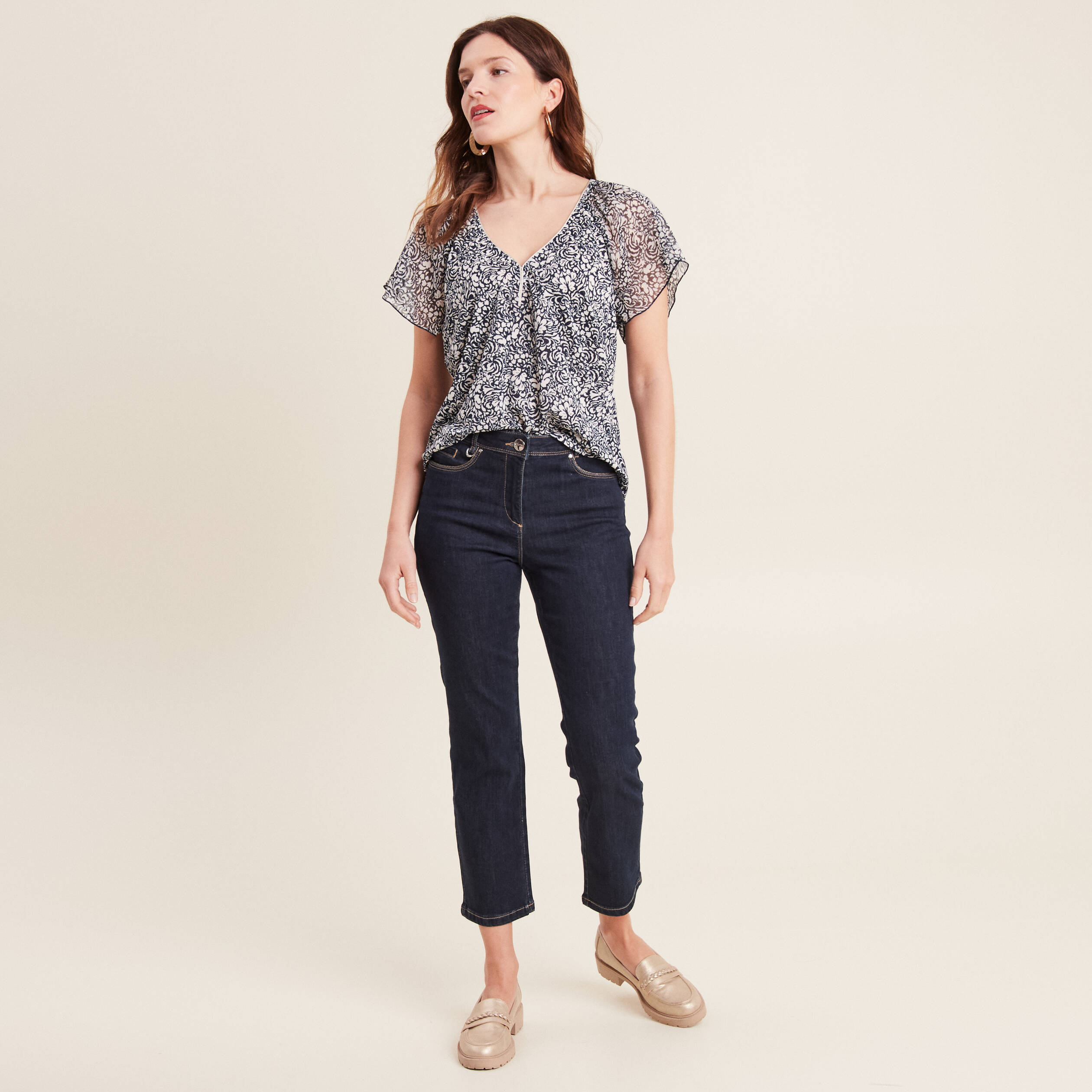 t shirt manches courtes bleu femme T-shirt manches courtes bleu femme