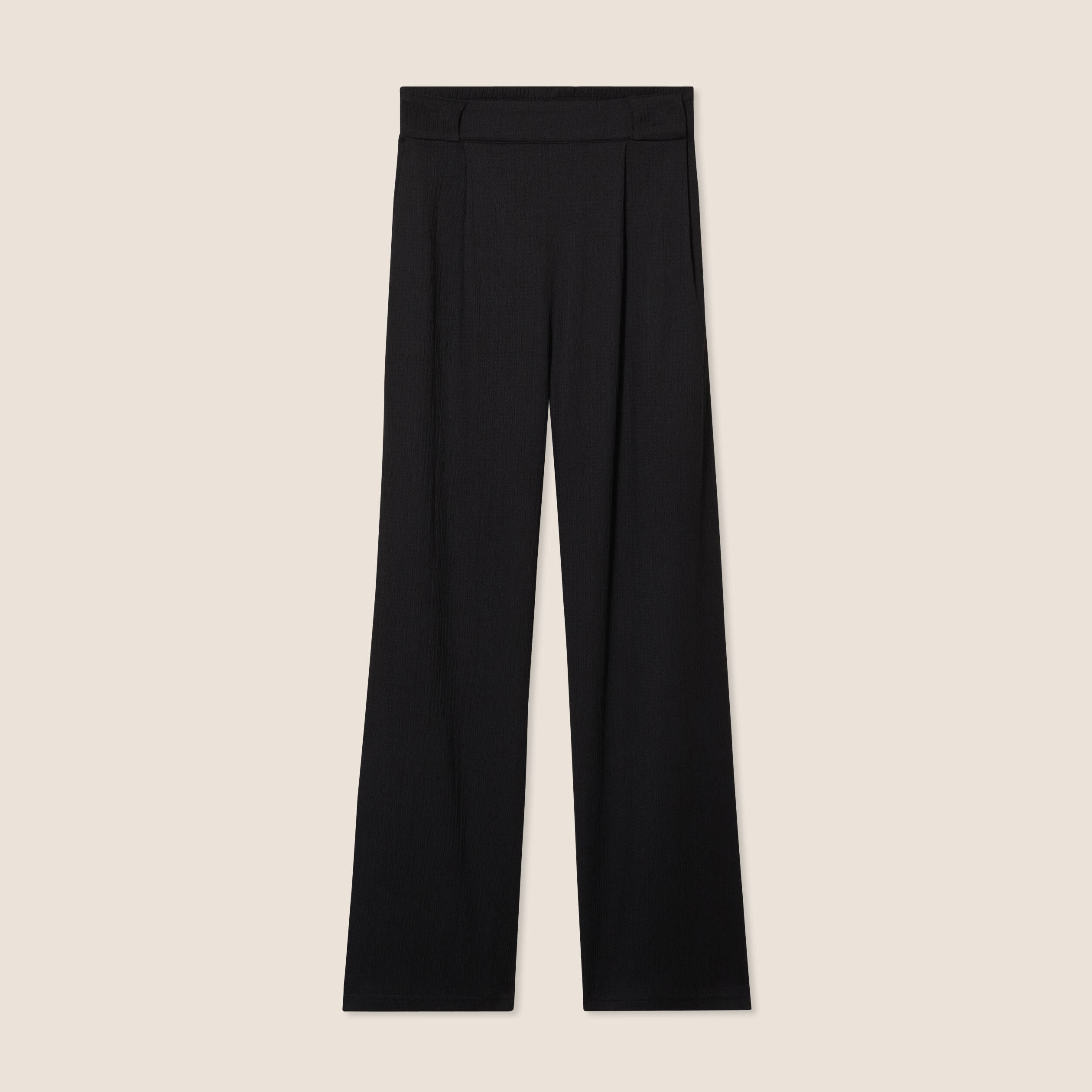 pantalon large taille haute noir femme Pantalon large taille haute noir femme