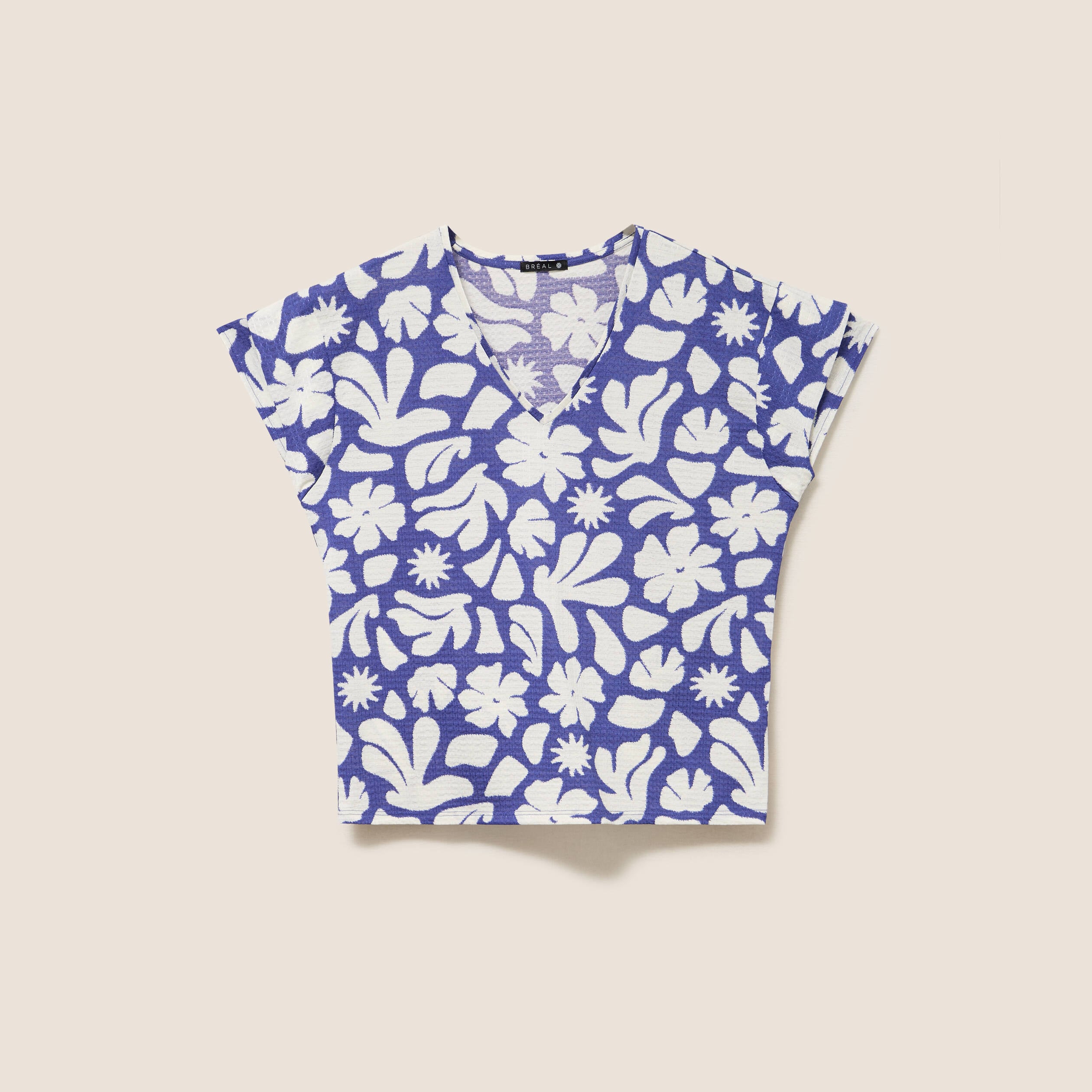 T-shirt manches courtes bleu femme
