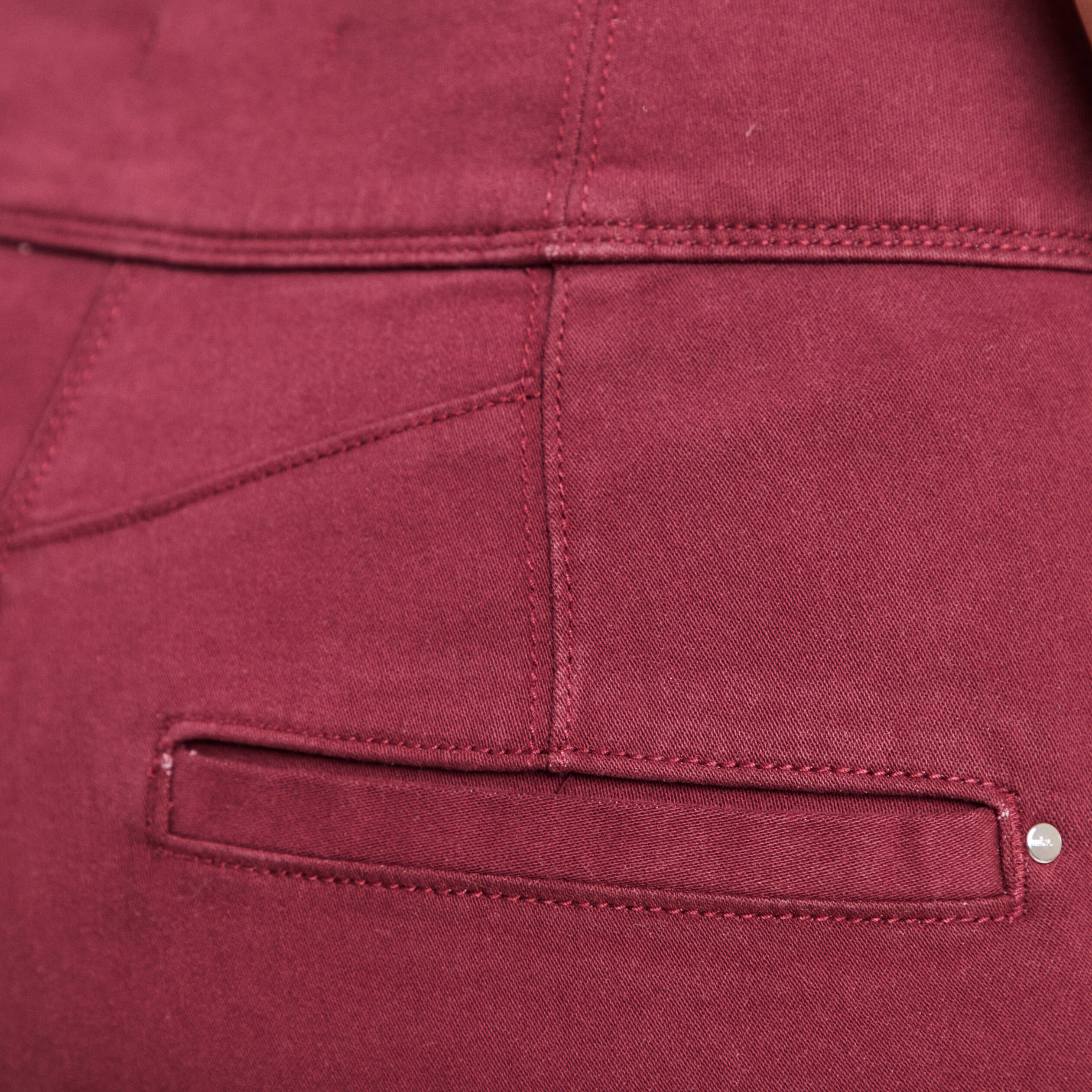 Pantalon coupe bootcut &agrave; pont bordeaux femme