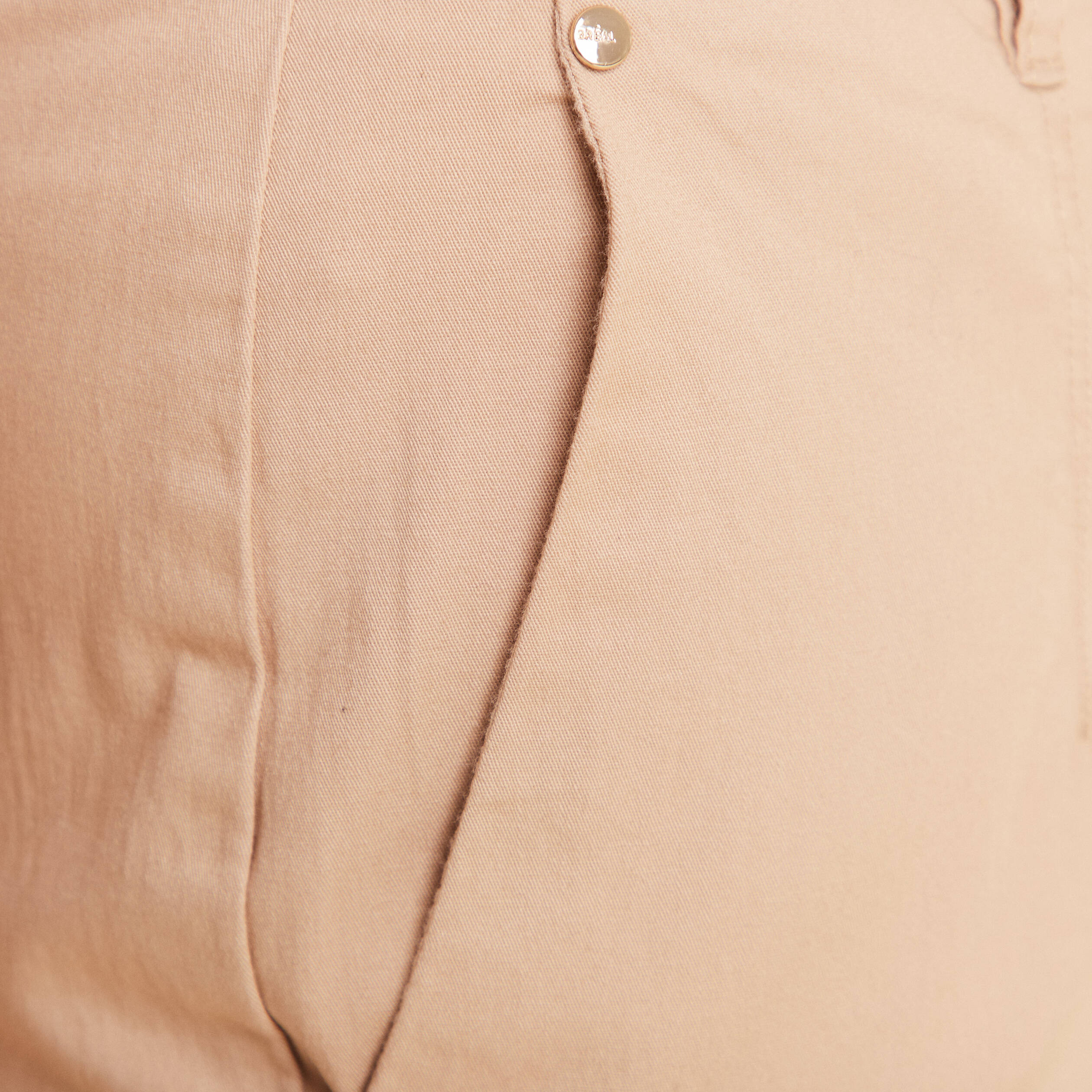 pantalon large taille basculee beige femme Pantalon large taille basculée beige femme