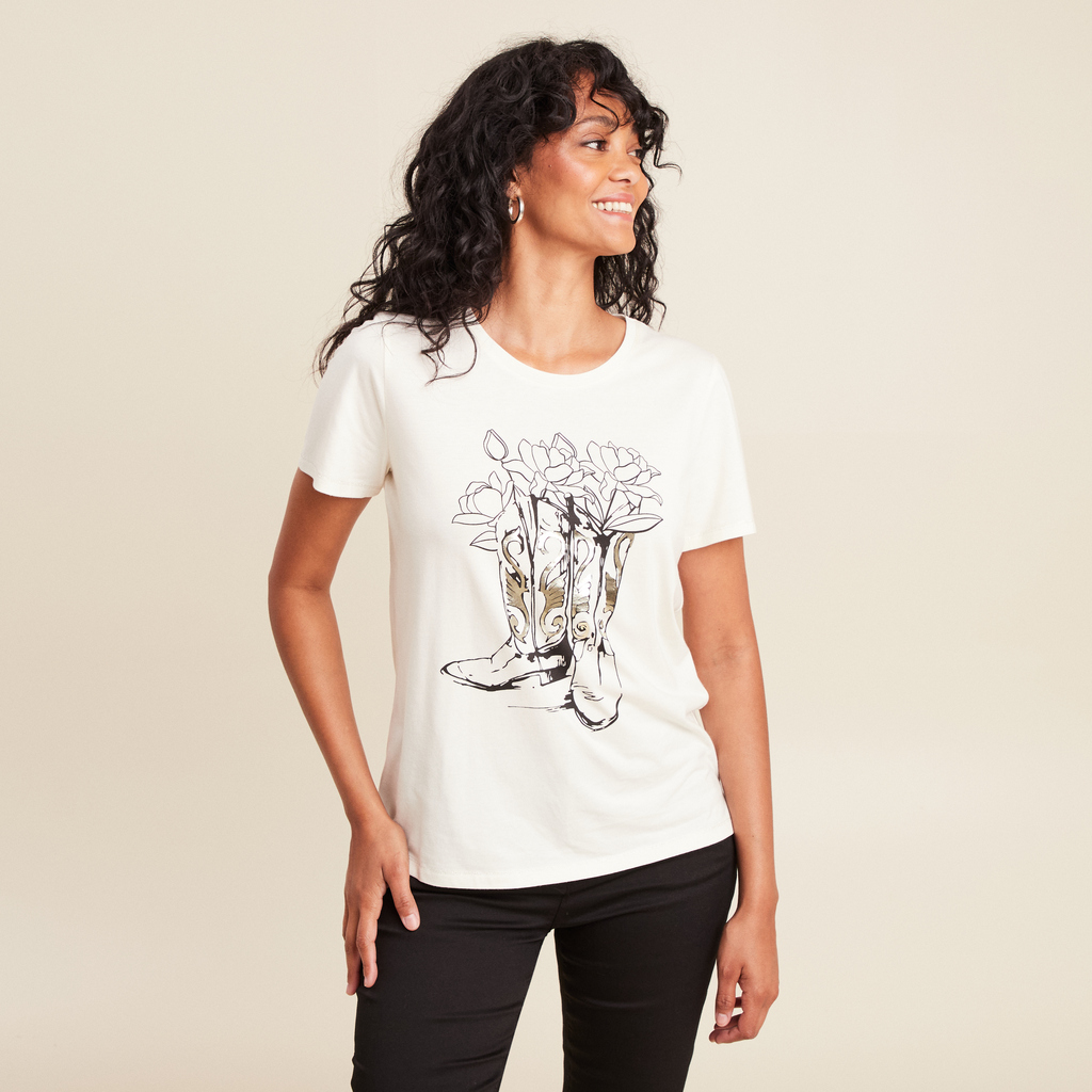 t shirt cintre court manches courtes ecru femme T-shirt cintré court manches courtes ecru femme