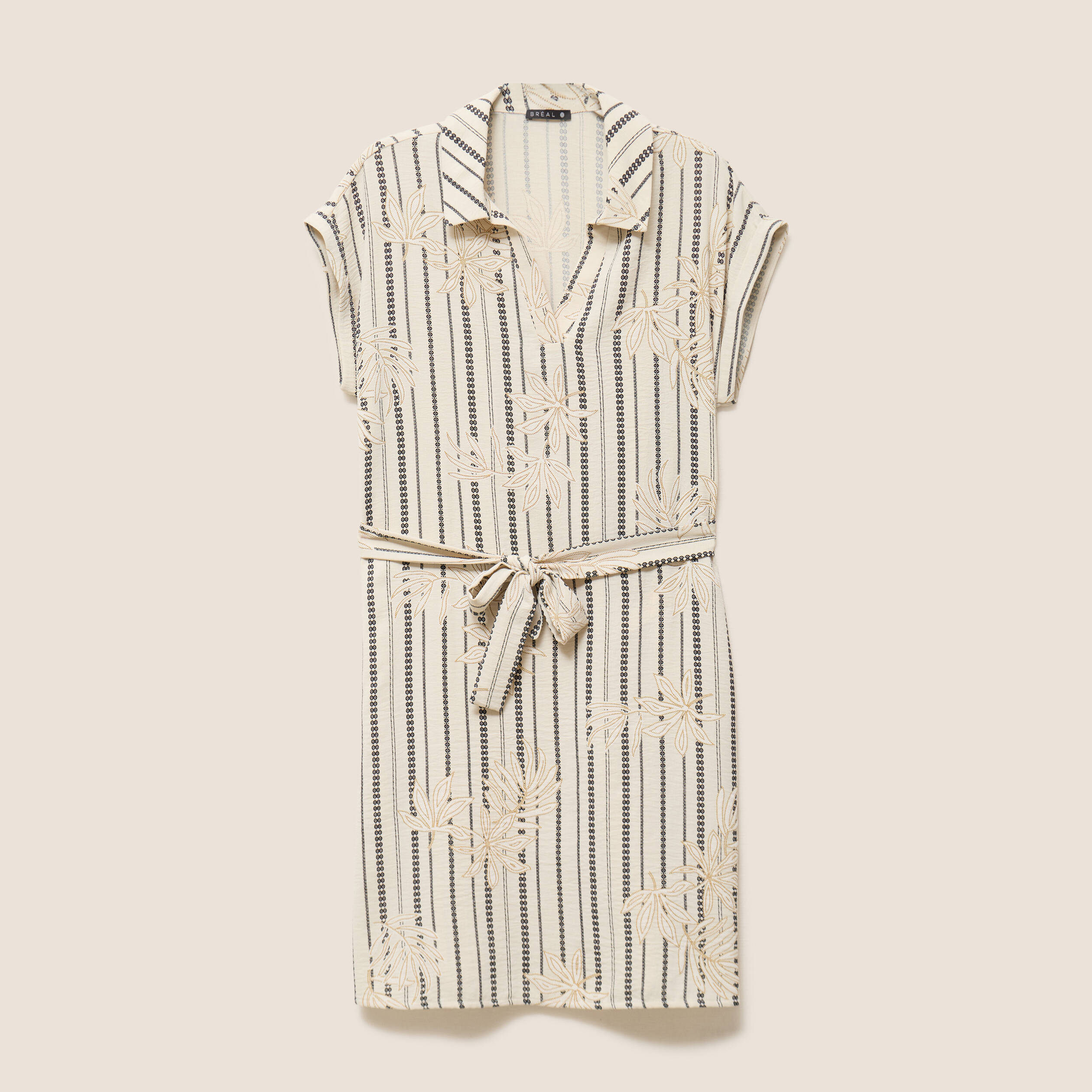 Robe droite courte manches tr&egrave;s courtes noir femme