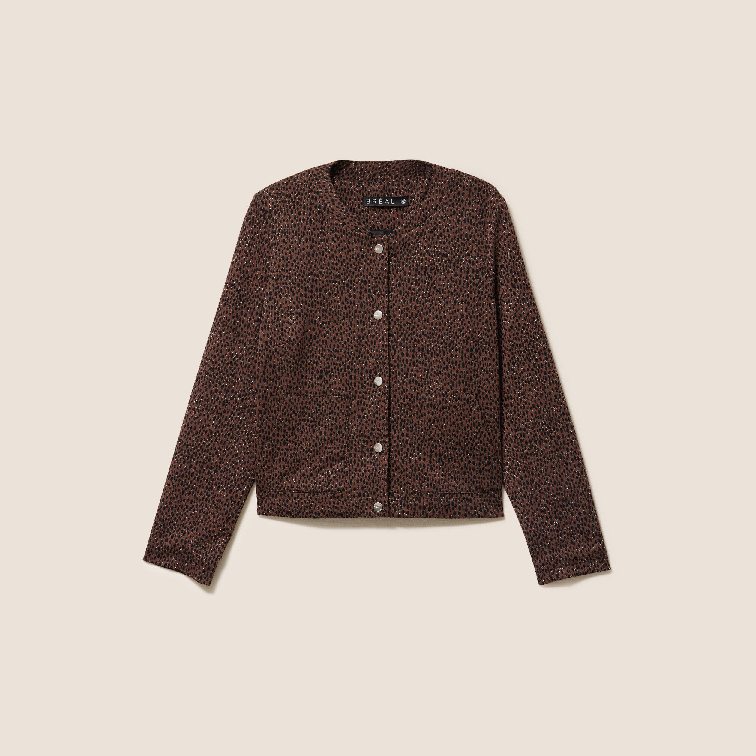 Veste doubl&eacute;e marron femme
