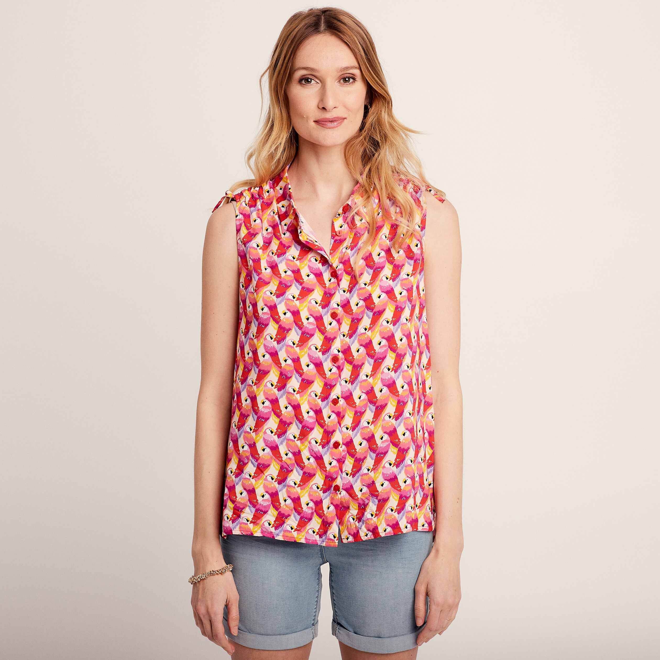 chemise sans manches rose femme Chemise sans manches rose femme