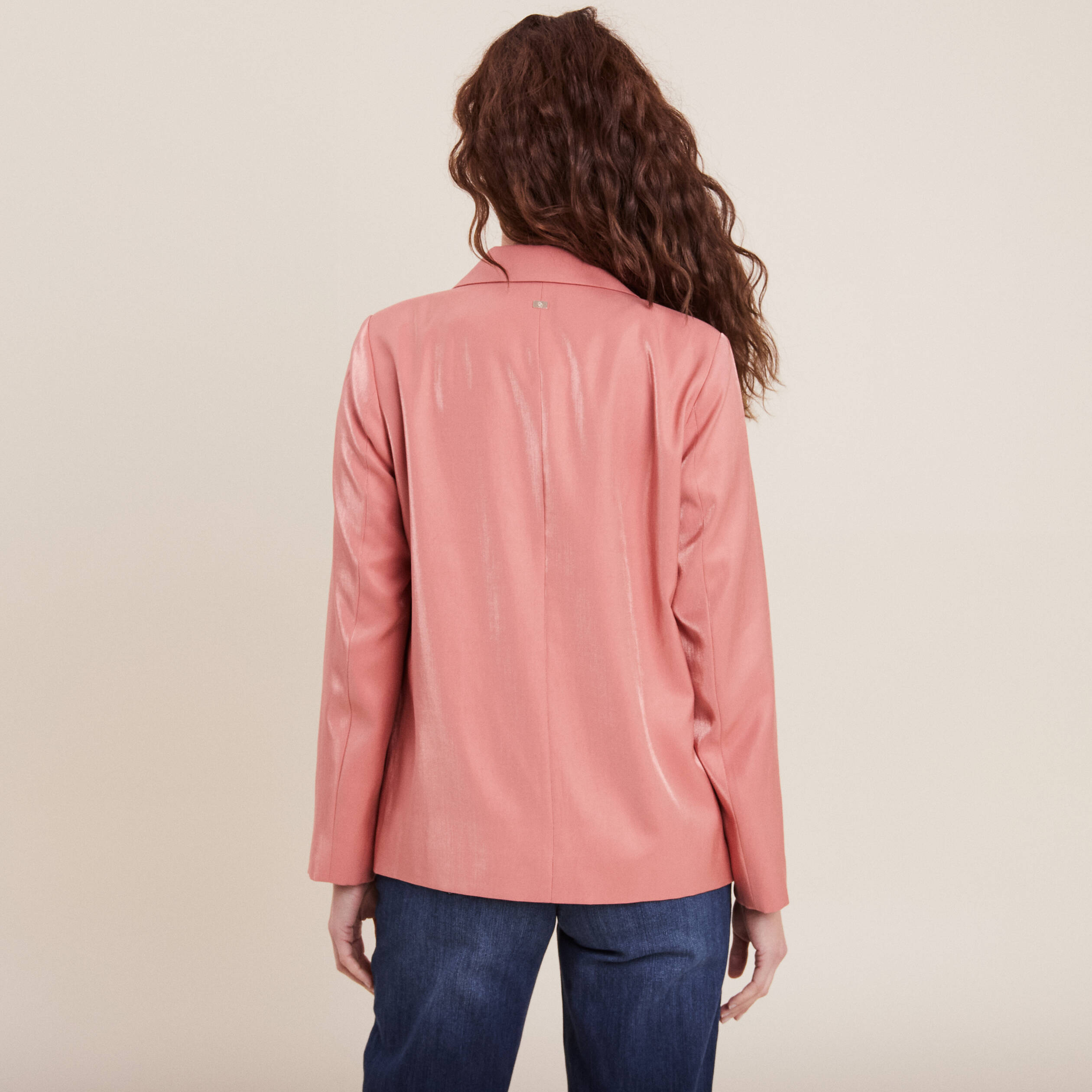 veste tailleur irise terracotta femme Veste tailleur irisé terracotta femme