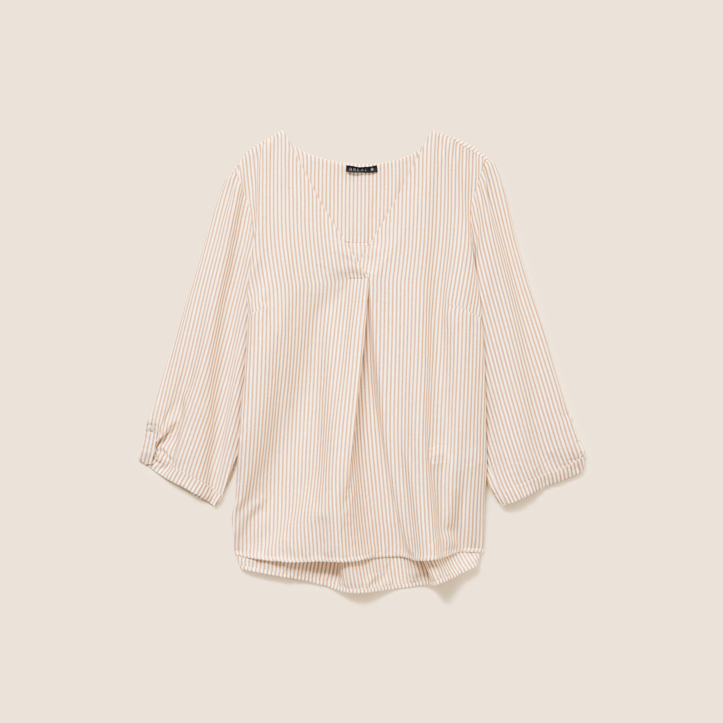 blouse fluide manches 34 marron femme blouse fluide manches 3/4 marron femme