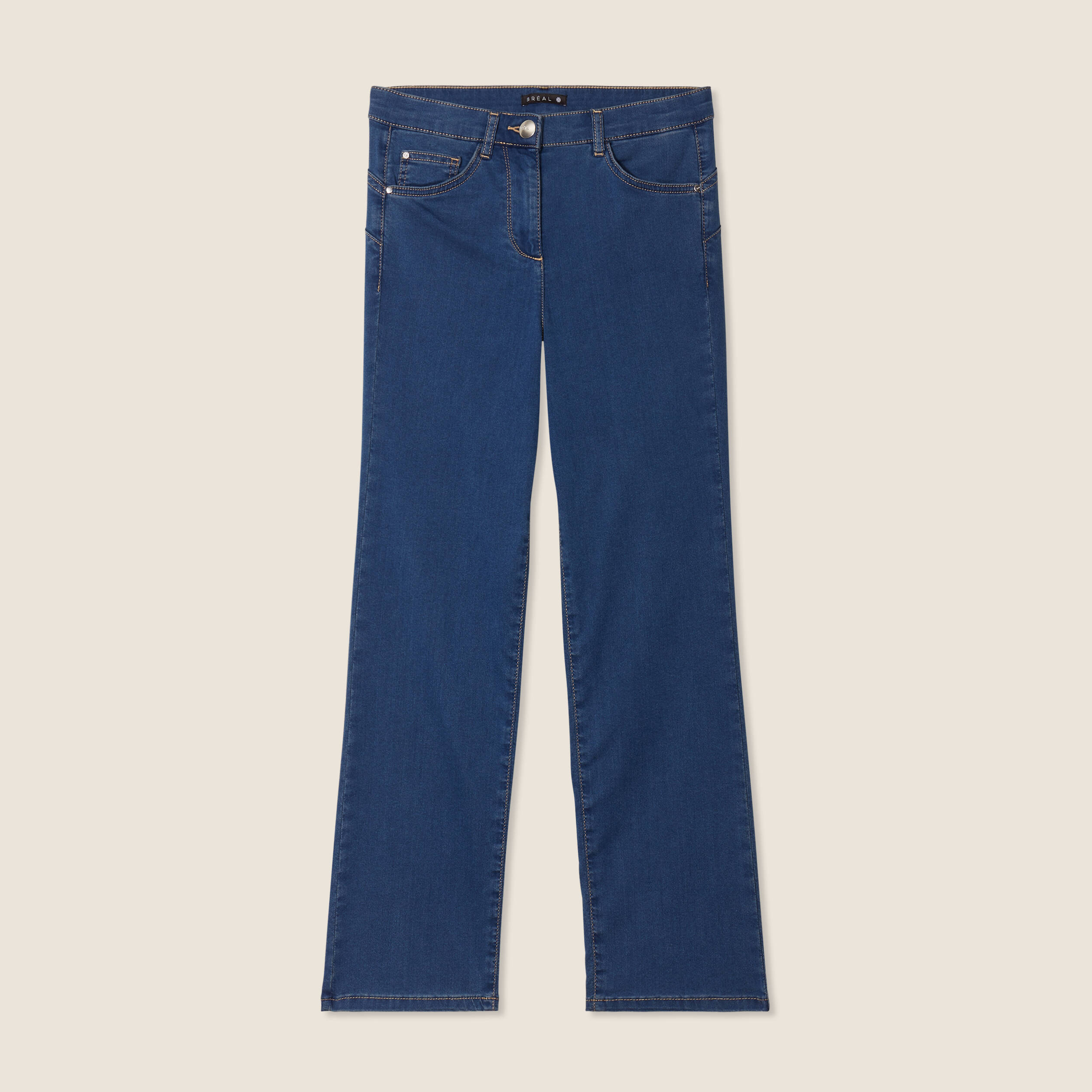 Jean magique Le L&eacute;ger coupe droite denim double stone femme