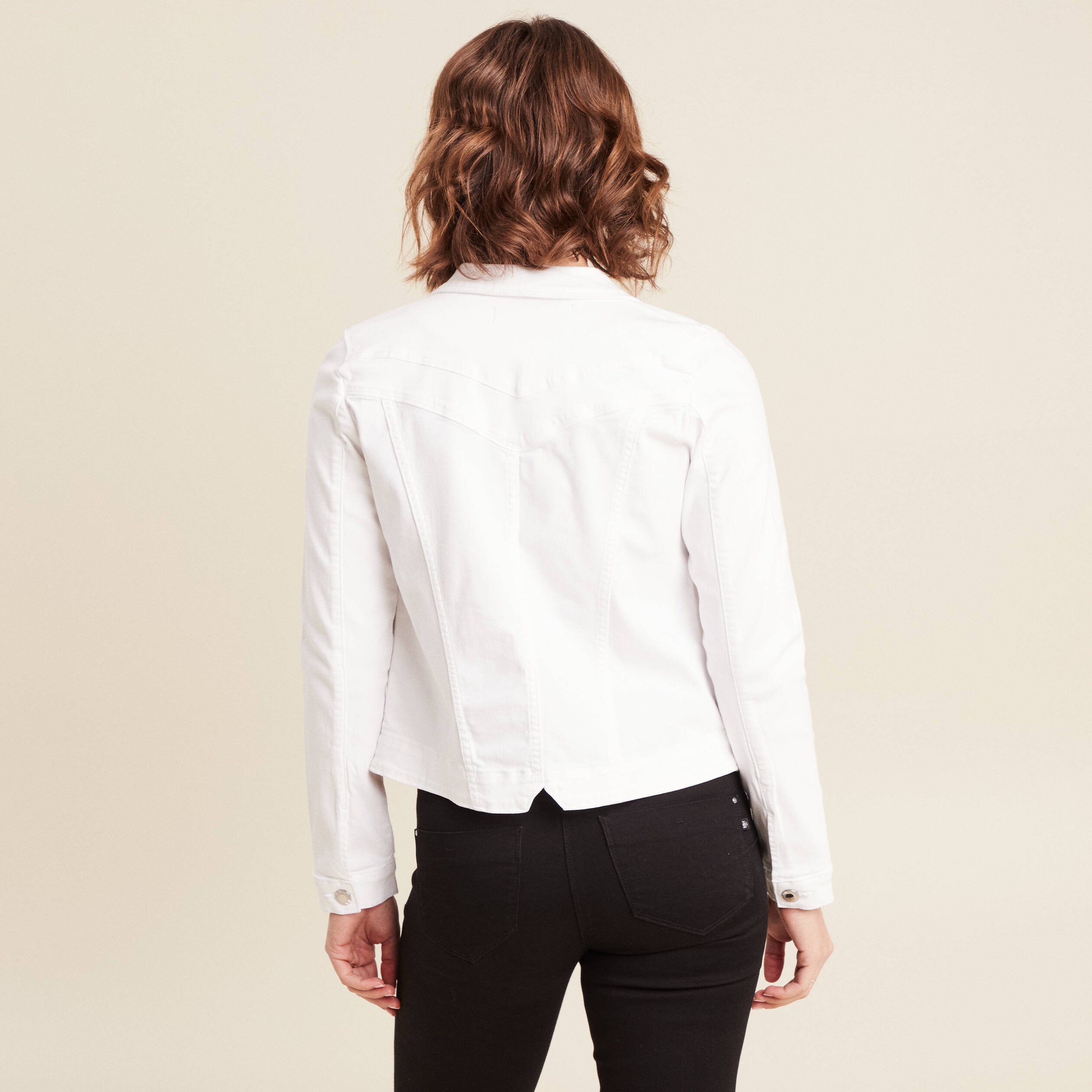 blouson ajuste boutonne ecru femme Blouson ajusté boutonné ecru femme