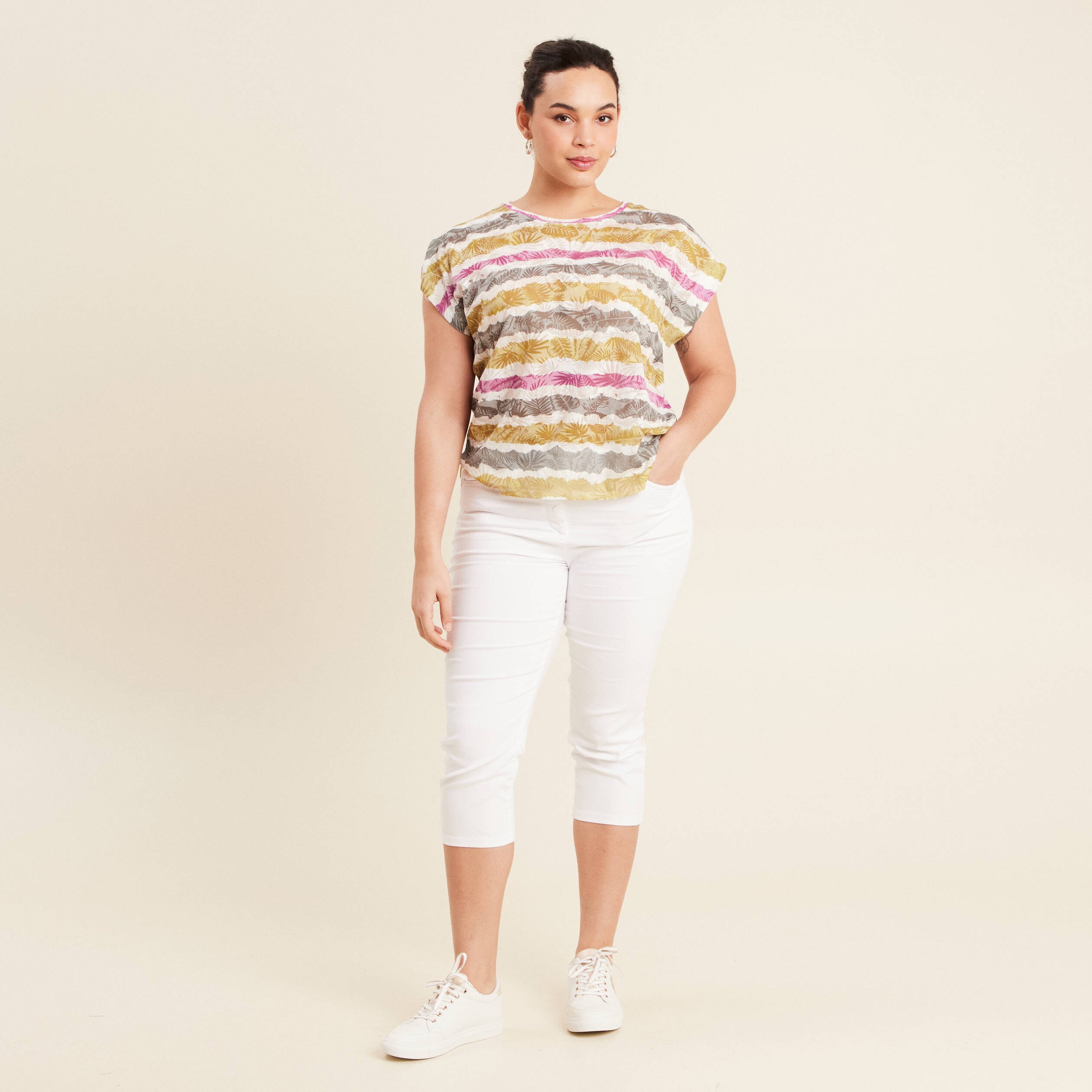 t shirt manches courtes beige femme T-shirt manches courtes beige femme