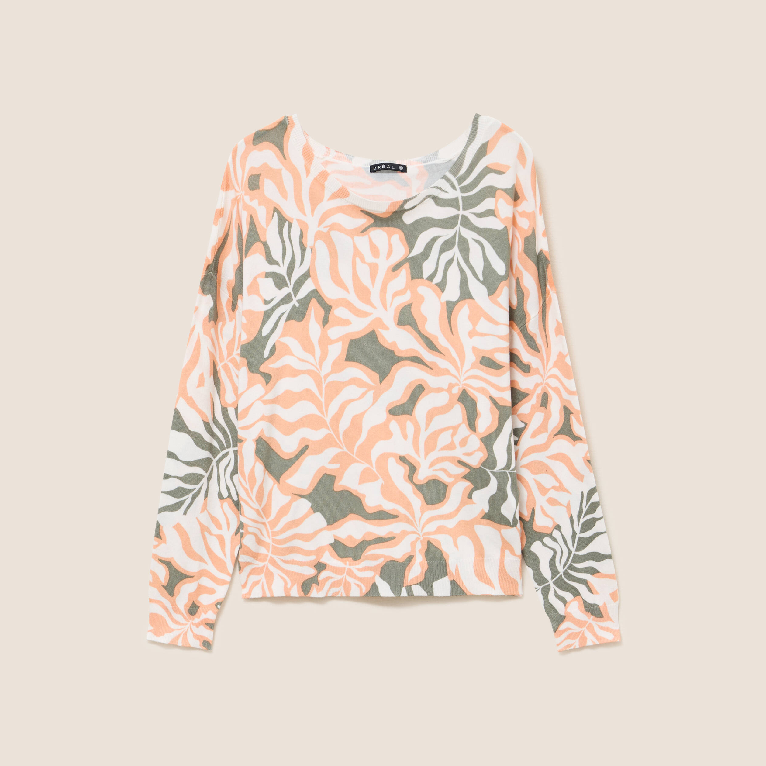 Pull manches longues vert femme