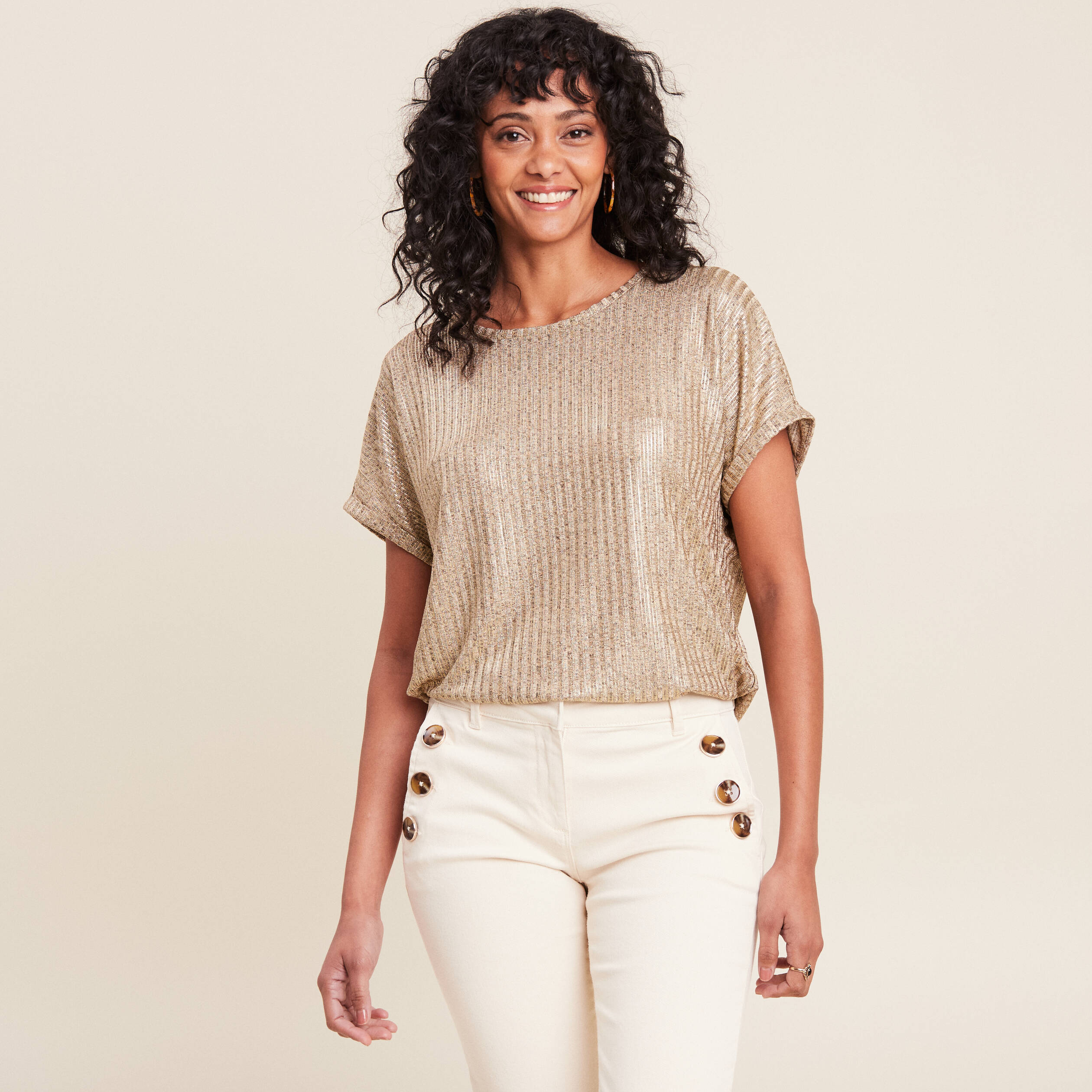 T shirt femme doré 2025