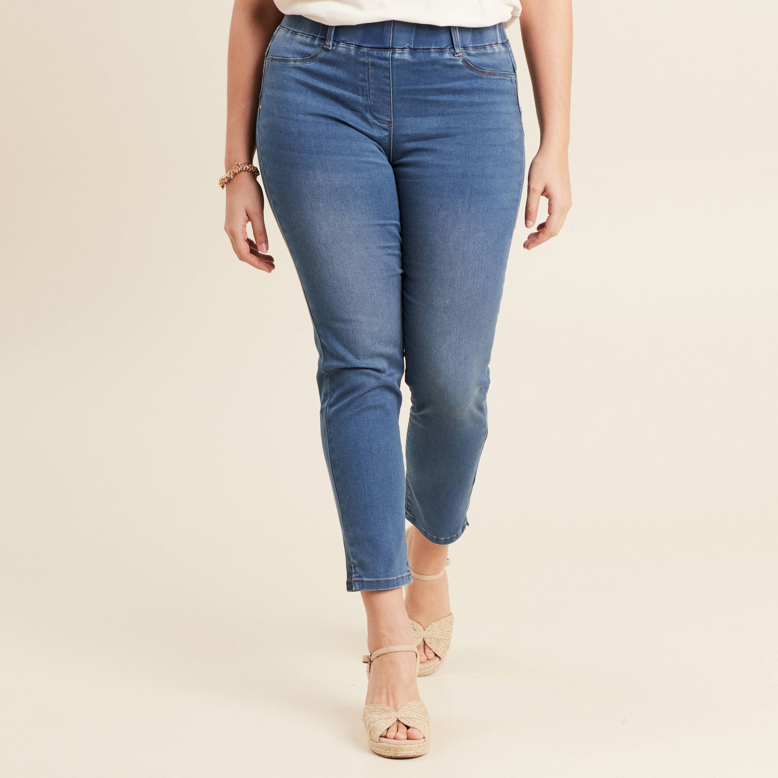 Tregging taille standard denim double stone femme