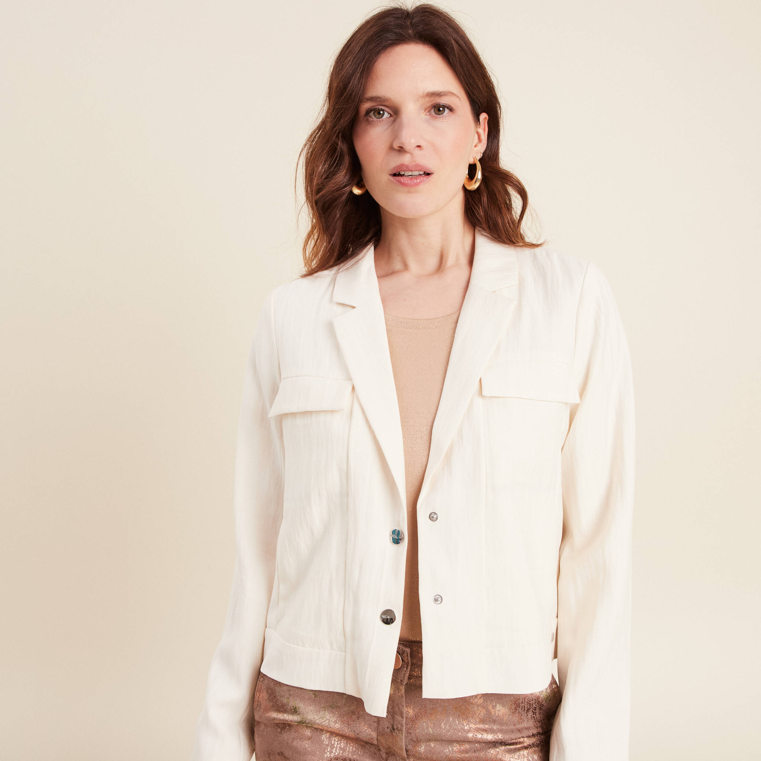 Veste Femme Esprit 100% Coton Taille 42 Marron - Neuve Avec étiquettes