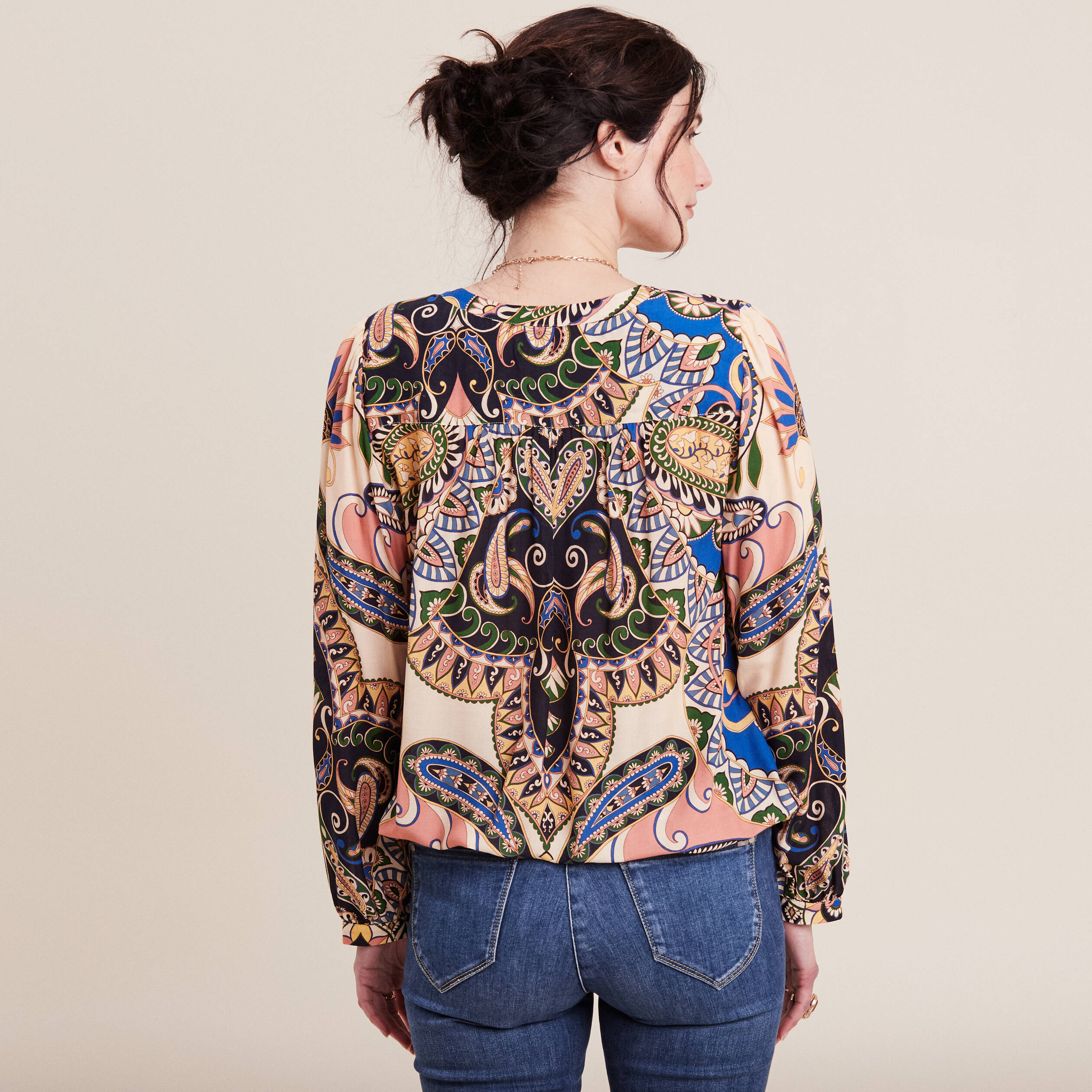 blouse manches longues bleu femme Blouse manches longues bleu femme