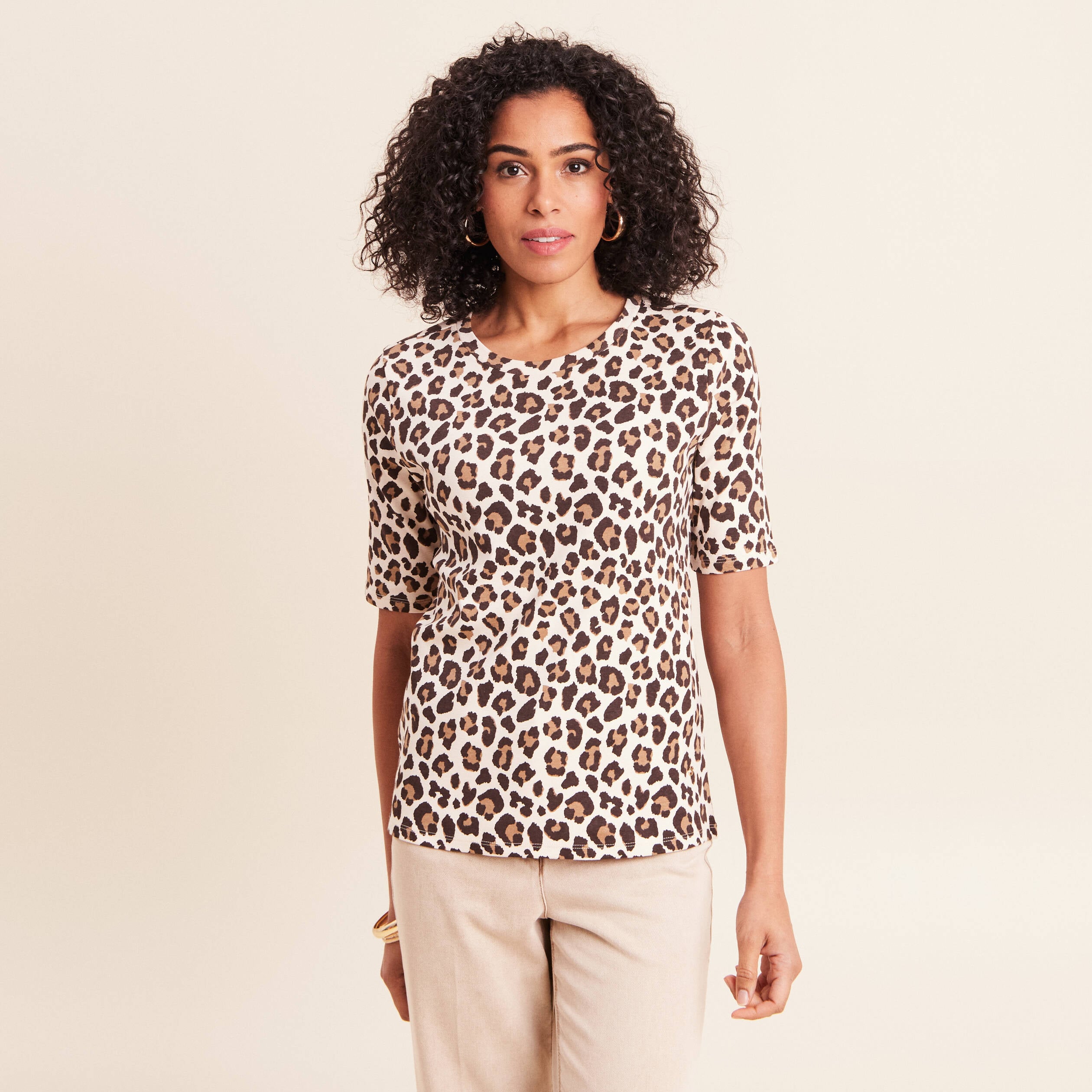 T-shirt en coton biologique marron femme