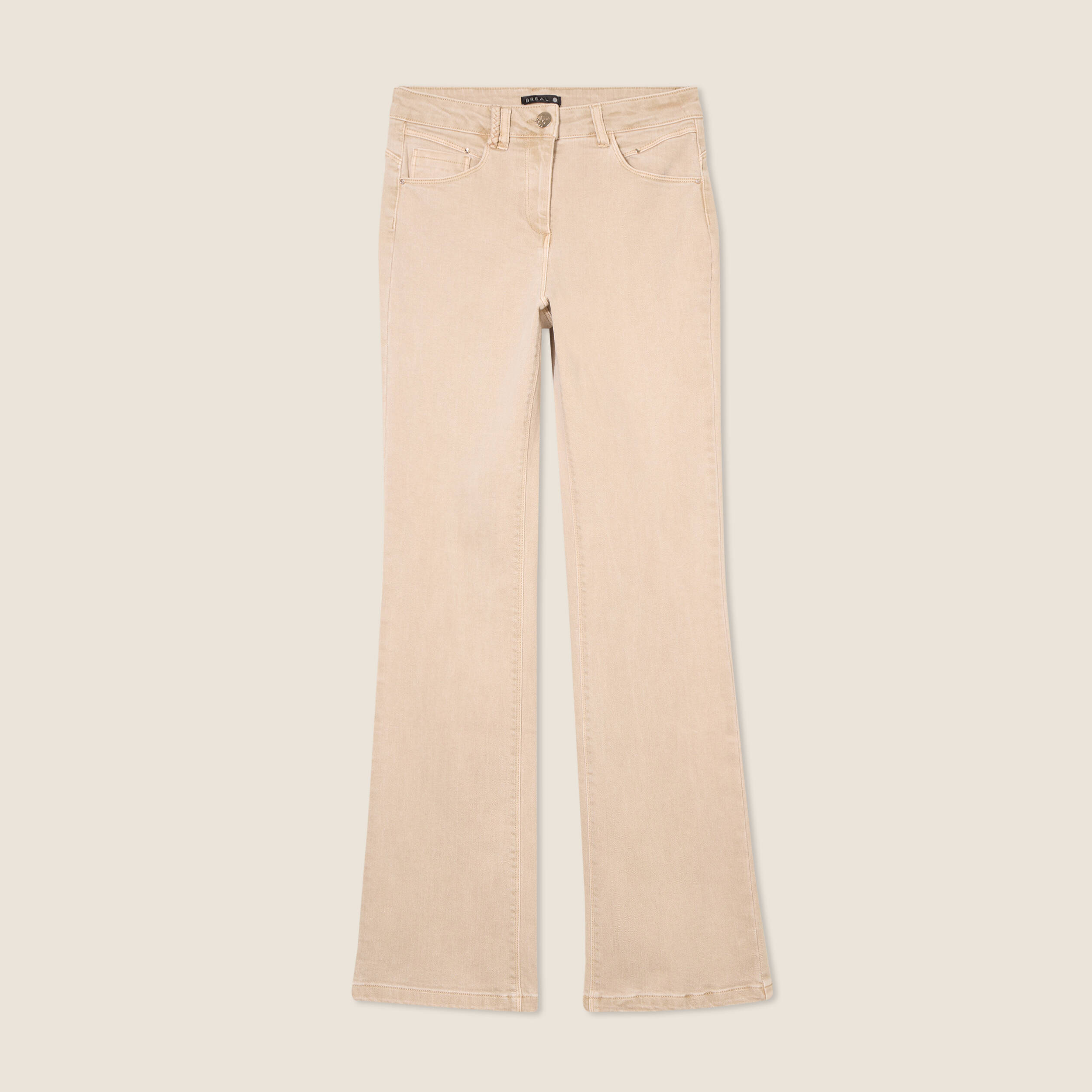 jean bootcut taille haute denim beige femme Jean bootcut taille haute denim beige femme