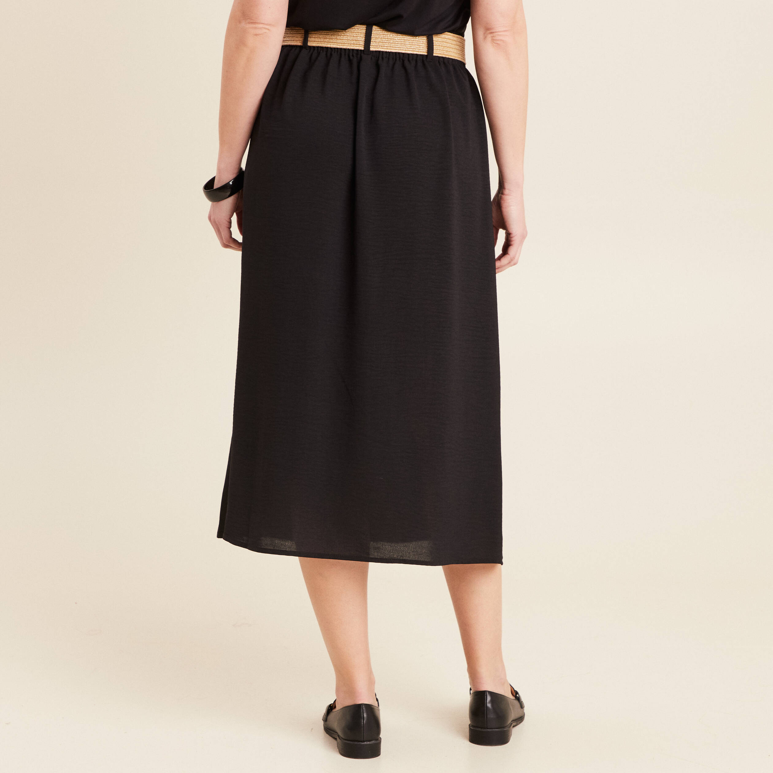 Jupe évasée ceinturée marron femme Jupe évasée ceinturée marron femme